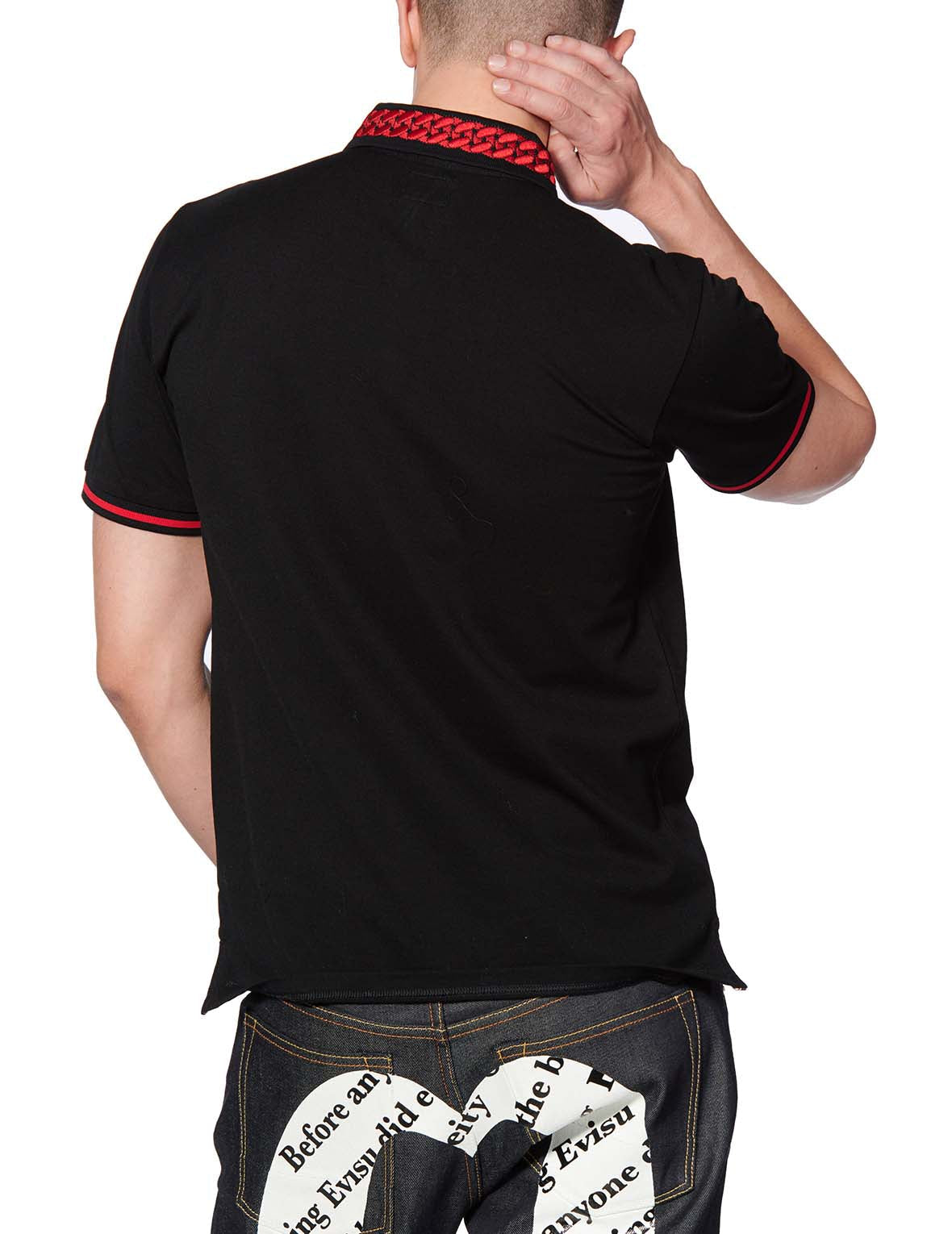 Chain Embroidered Polo Shirt