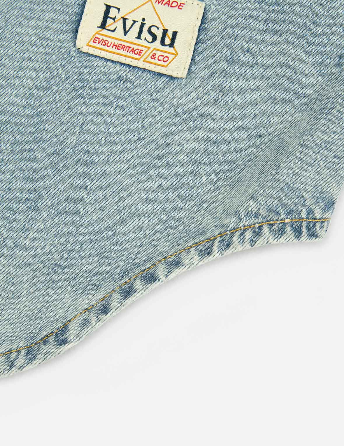 Daruma Buddies Print Denim Shirt