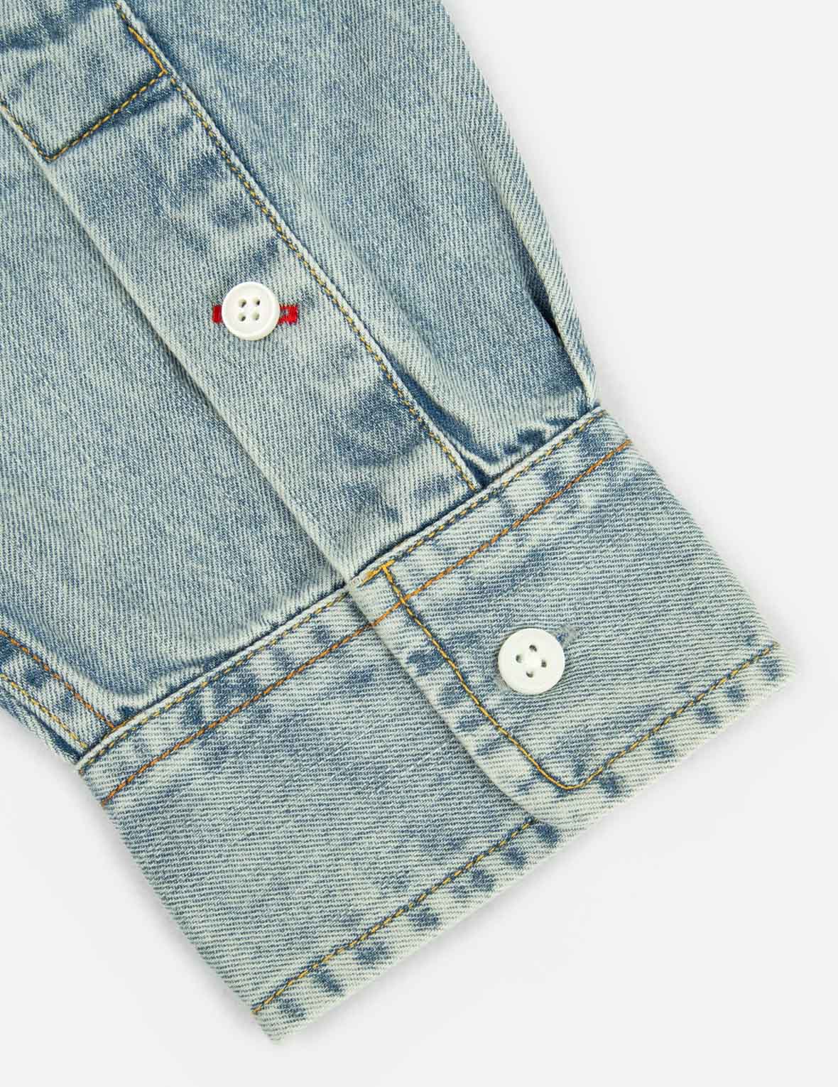 Daruma Buddies Print Denim Shirt