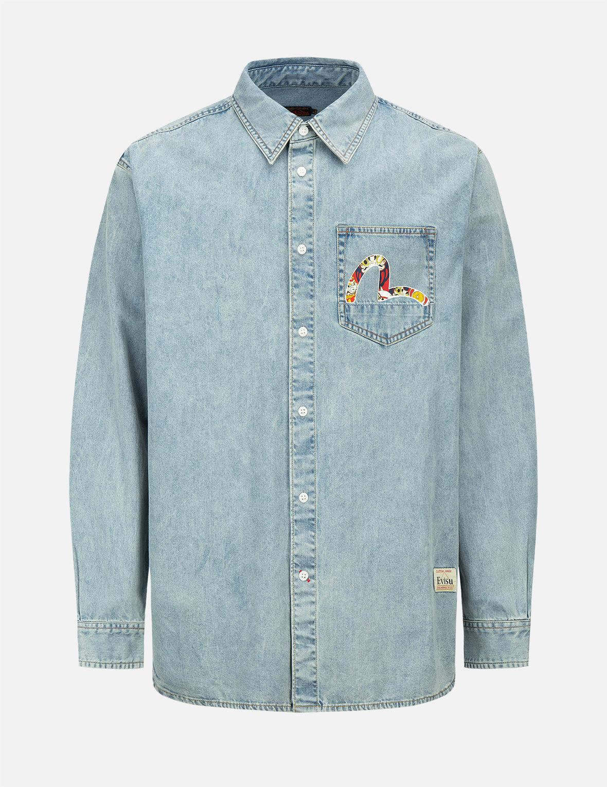 Daruma Buddies Print Denim Shirt