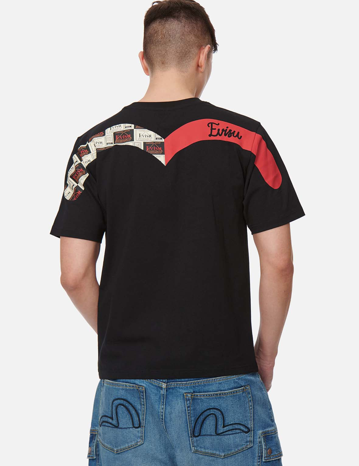 Label-pattern Daicock Print T-shirt