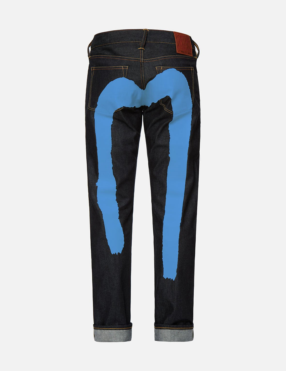 Blue Brushstroke Daicock Slim Cropped-fit Jeans – EVISU 