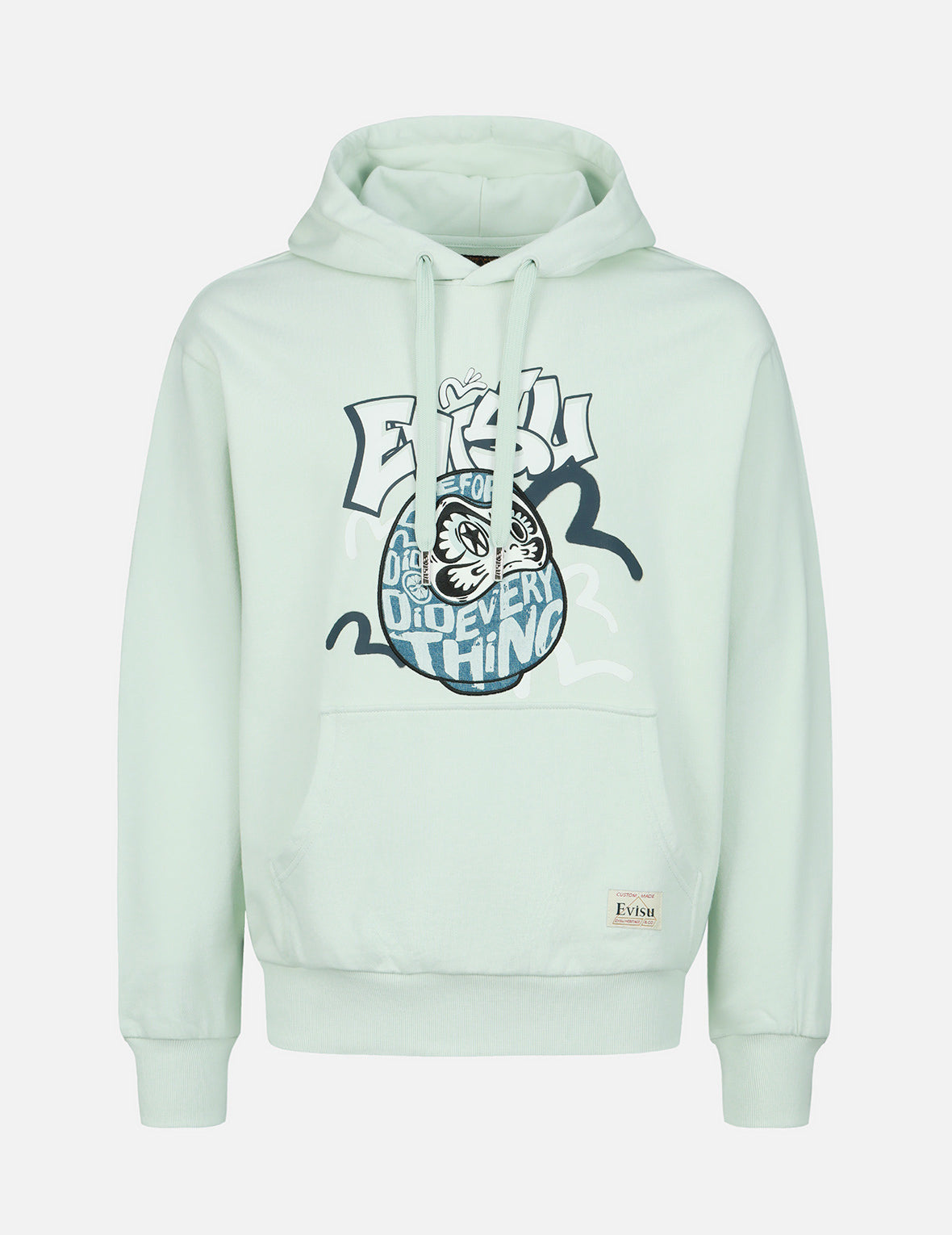 Daruma Denim Appliqué Hooded Sweatshirt