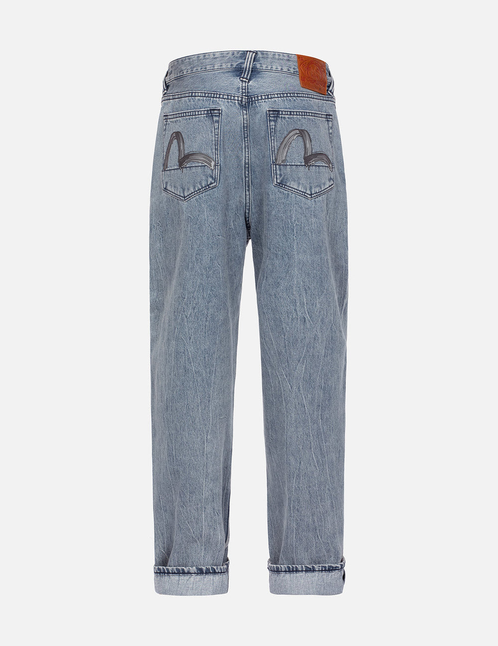Brush Seagull Print Fashion Loose Fit Jeans – EVISU