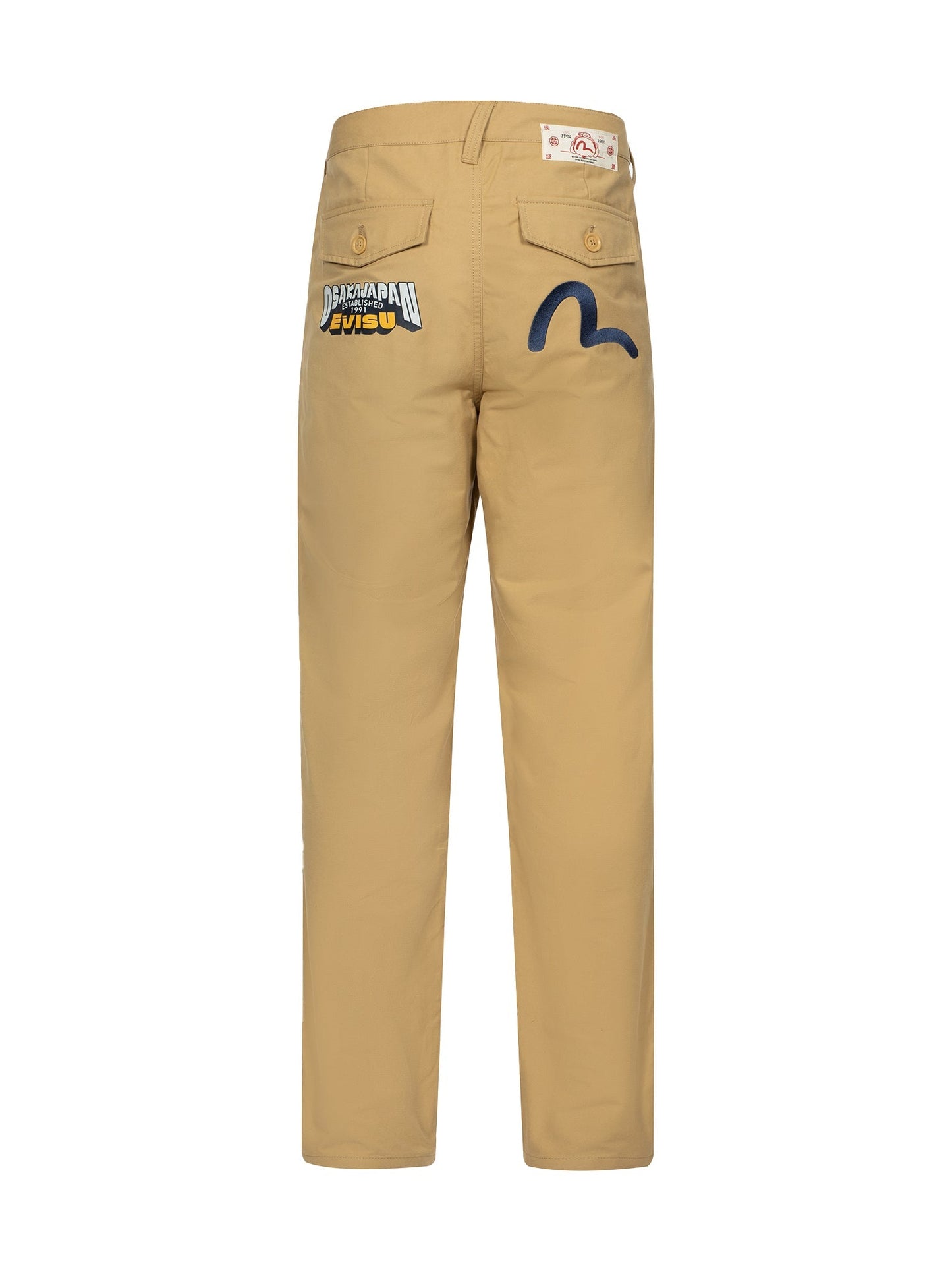 Seagull Embroidery and Flag Woven Labels Relax Fit Chino Pants