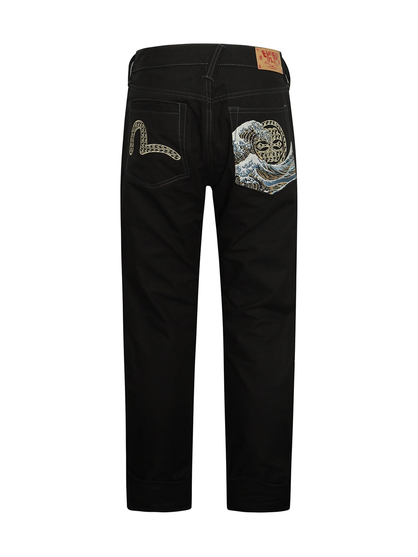 Seagull and The Great Wave Embroidery Taper Pants