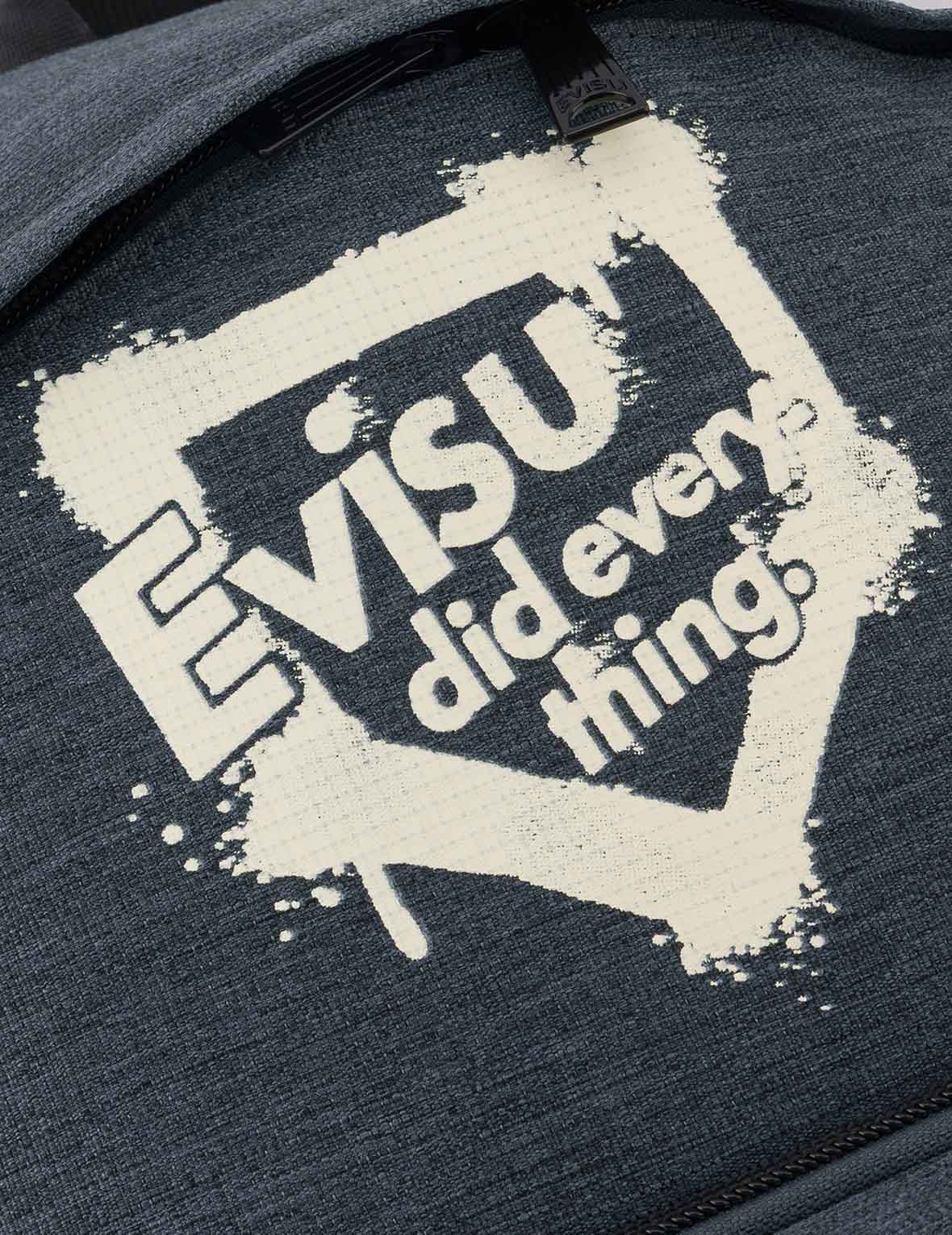 Faux Sticker Logo Print Denim Backpack – EVISU
