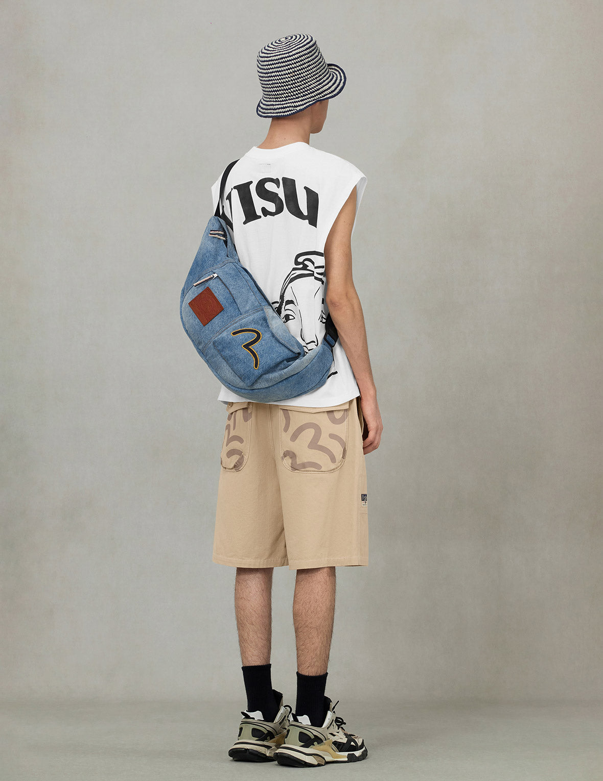 Seagull Embroidery Denim Crossbody Bag – EVISU