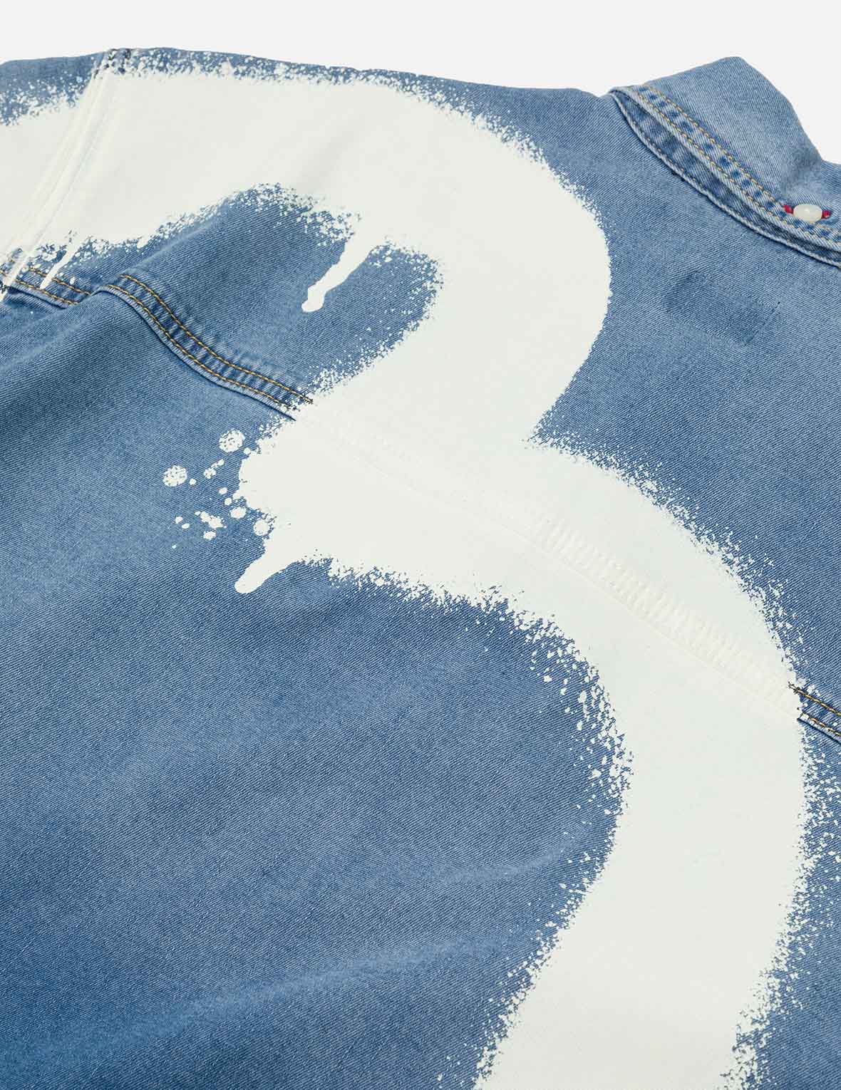Graffiti Daicock Print Relax Fit Denim Short-Sleeves Shirt – EVISU