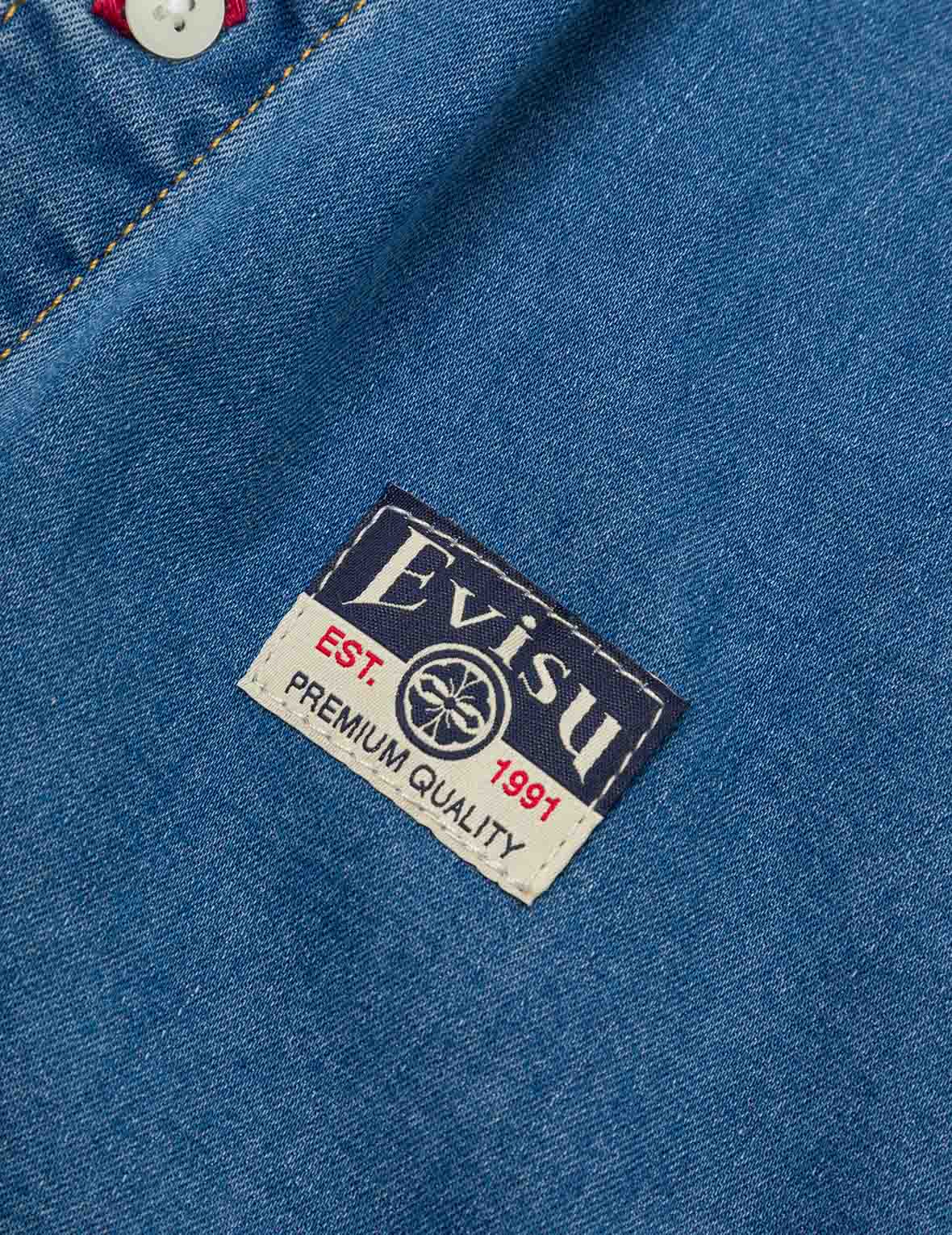 Graffiti Daicock Print Relax Fit Denim Short-Sleeves Shirt – EVISU