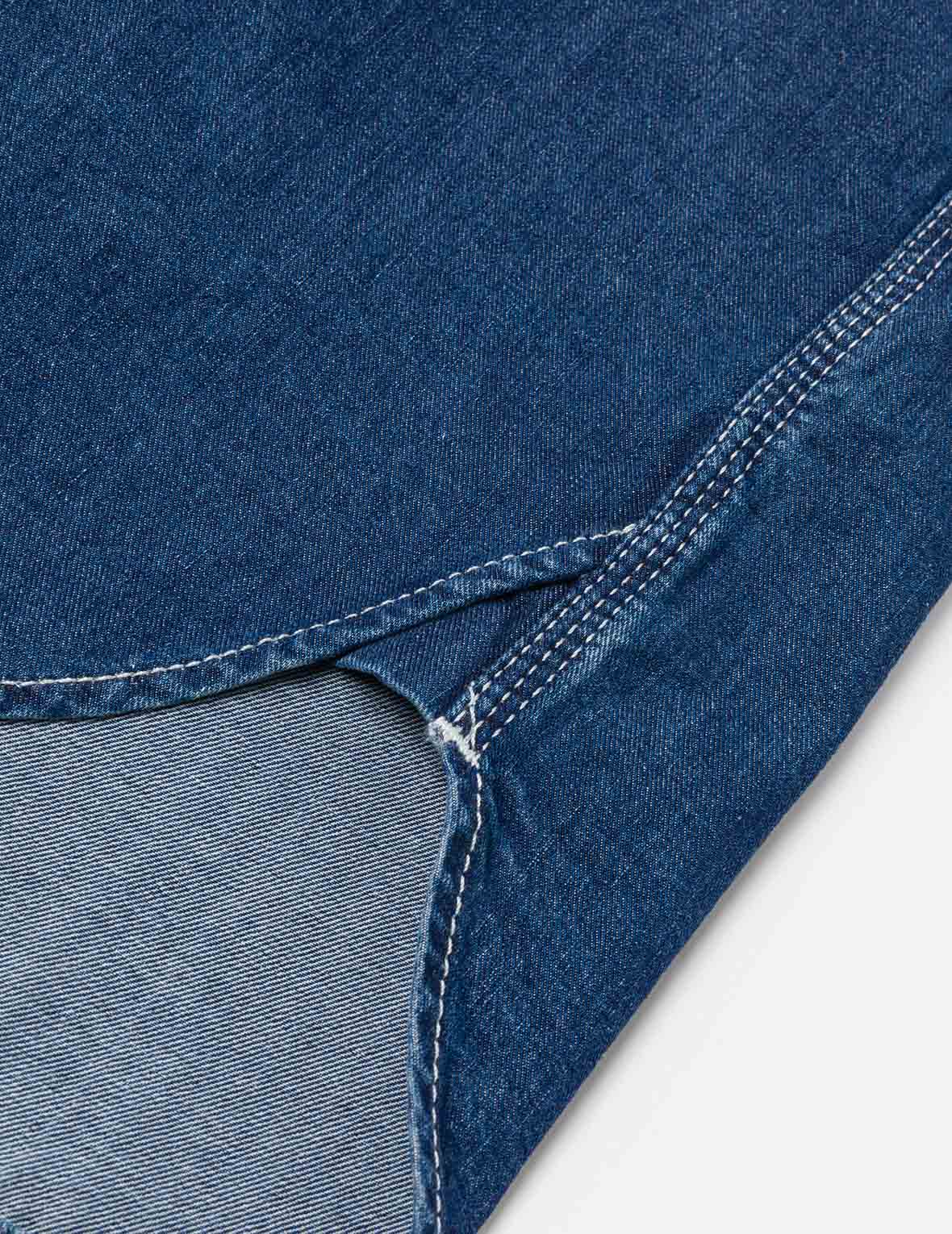 Logo Embroidery Fashion Fit Denim Short-Sleeves Shirt – EVISU