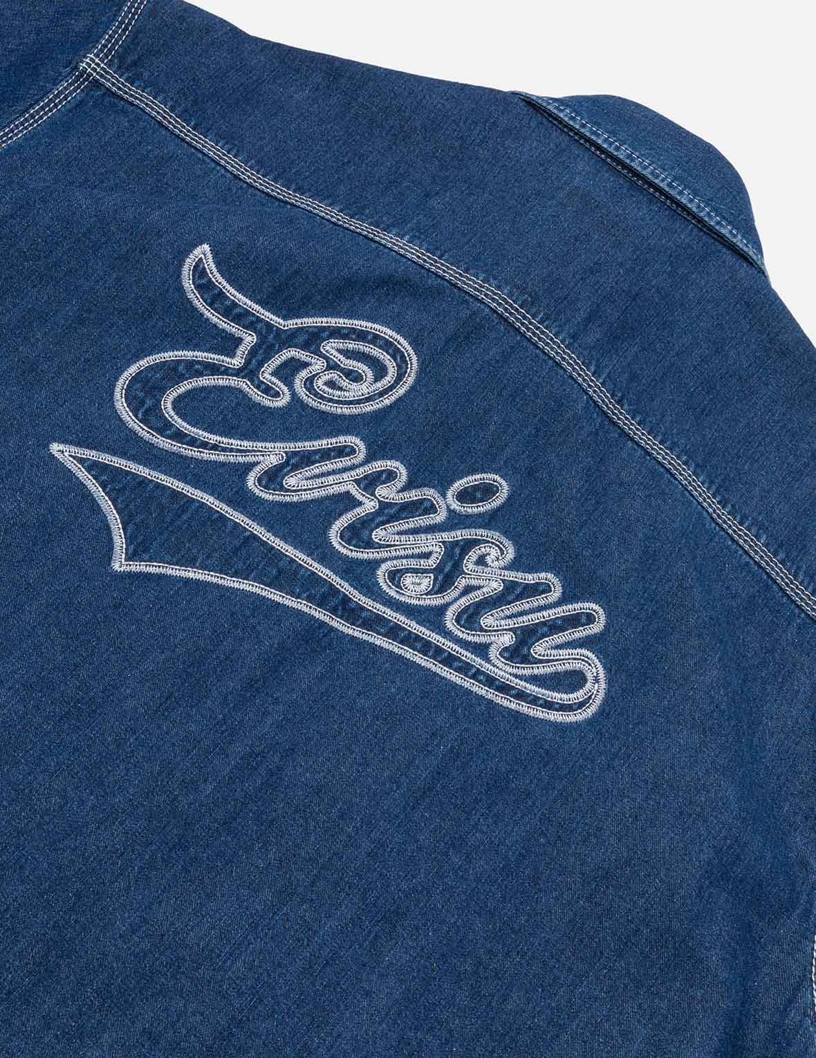 Logo Embroidery Fashion Fit Denim Short-Sleeves Shirt