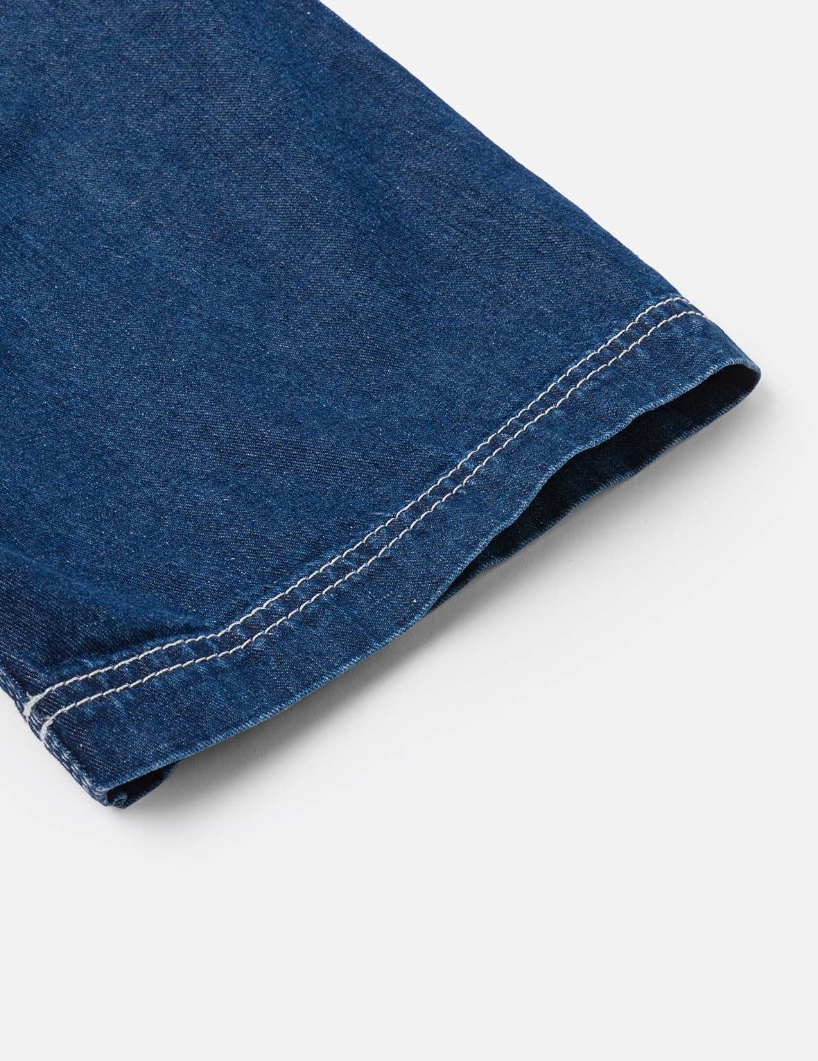 Logo Embroidery Fashion Fit Denim Short-Sleeves Shirt