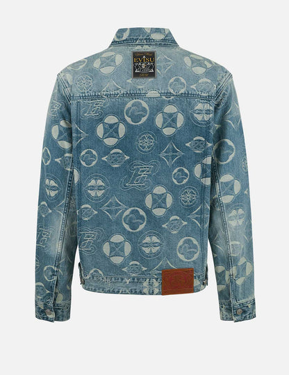 Allover Kamon Jacquard Loose Fit Denim Jacket – EVISU