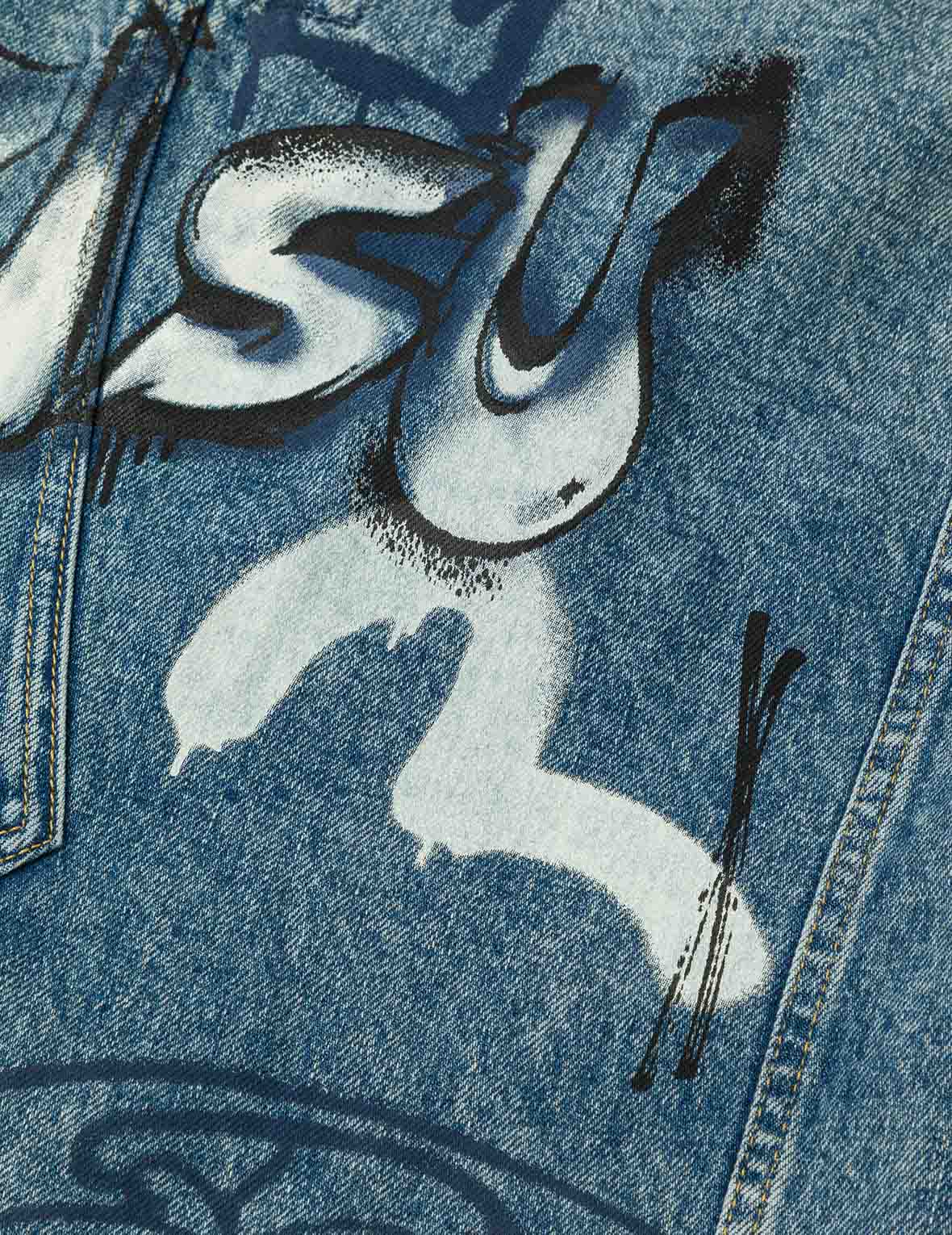 Graffiti Prints Regular Fit Denim Jacket