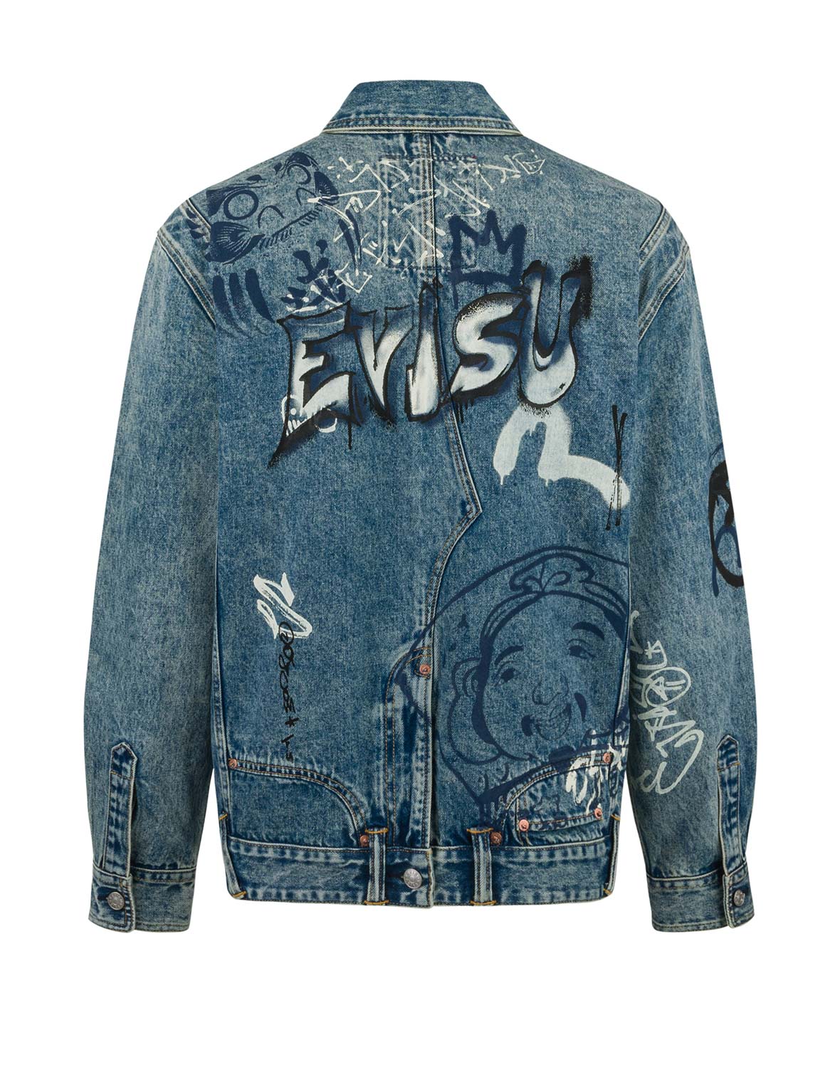 Graffiti Prints Regular Fit Denim Jacket