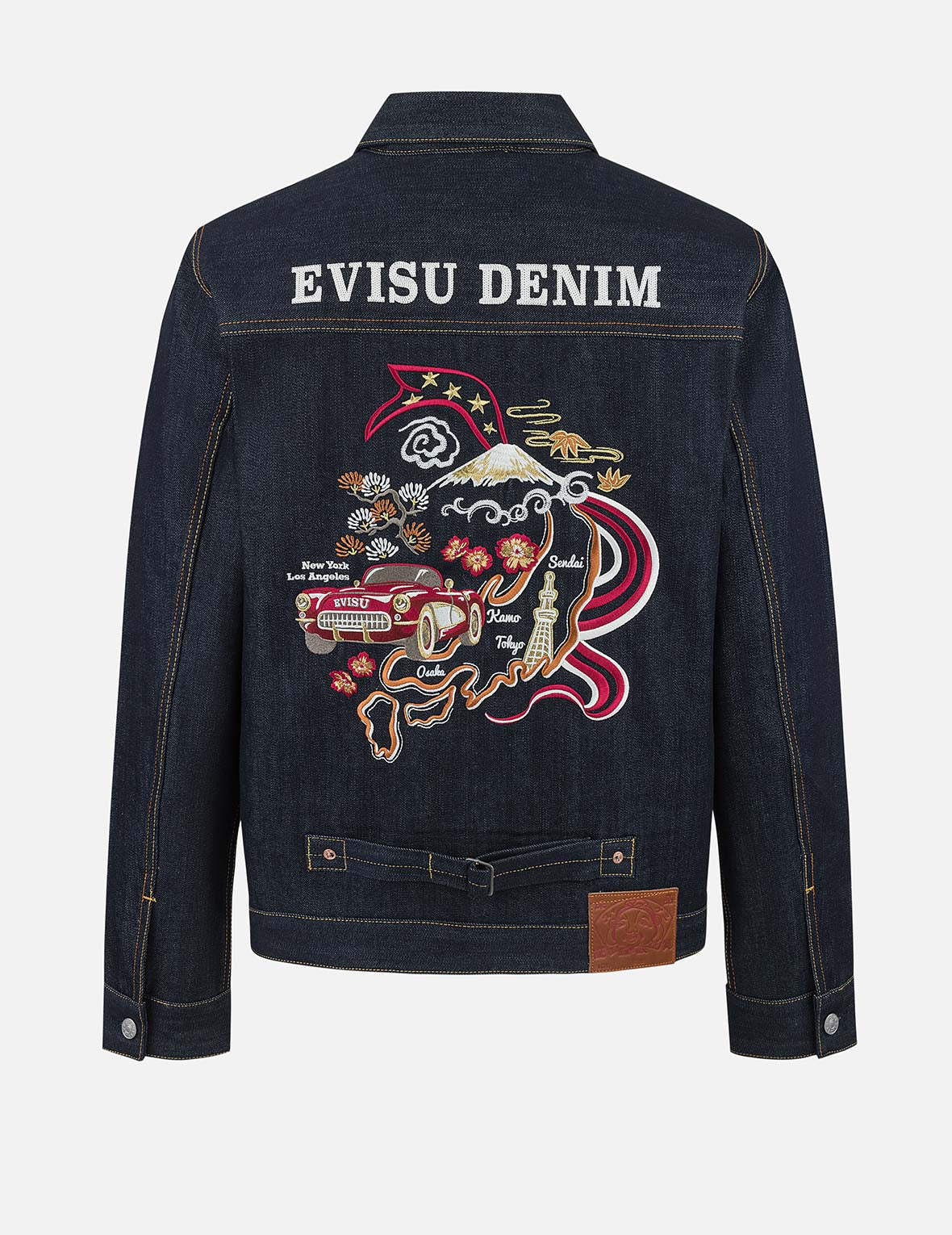 Map Appliqué Embroidery Regular Fit Denim Jacket – EVISU