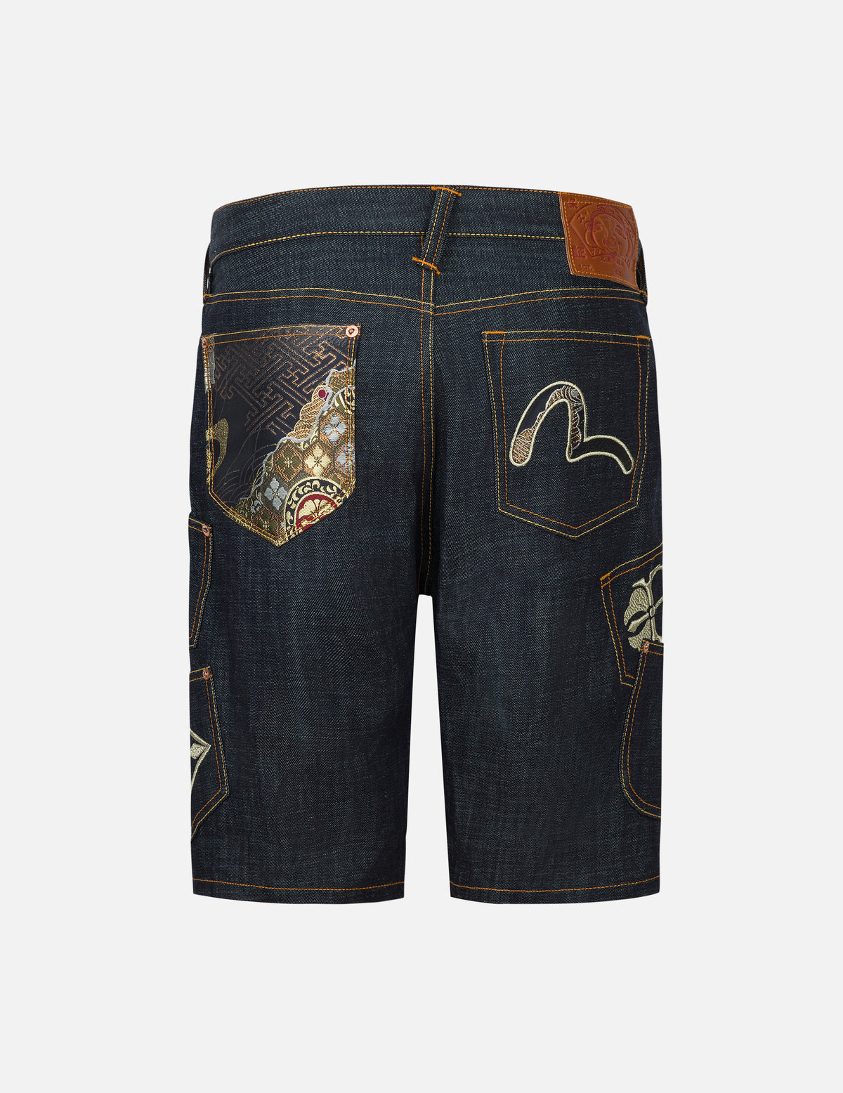 Multi-Pocket with Brocade Patch Regular Fit Denim Shorts – EVISU