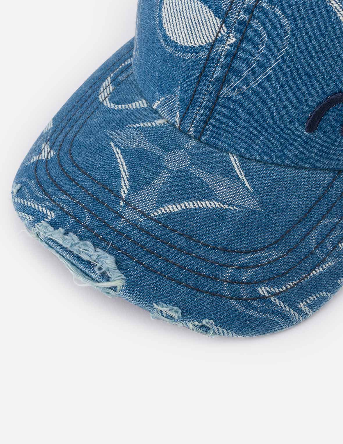 Allover Kamon Jacquard Denim Cap – EVISU