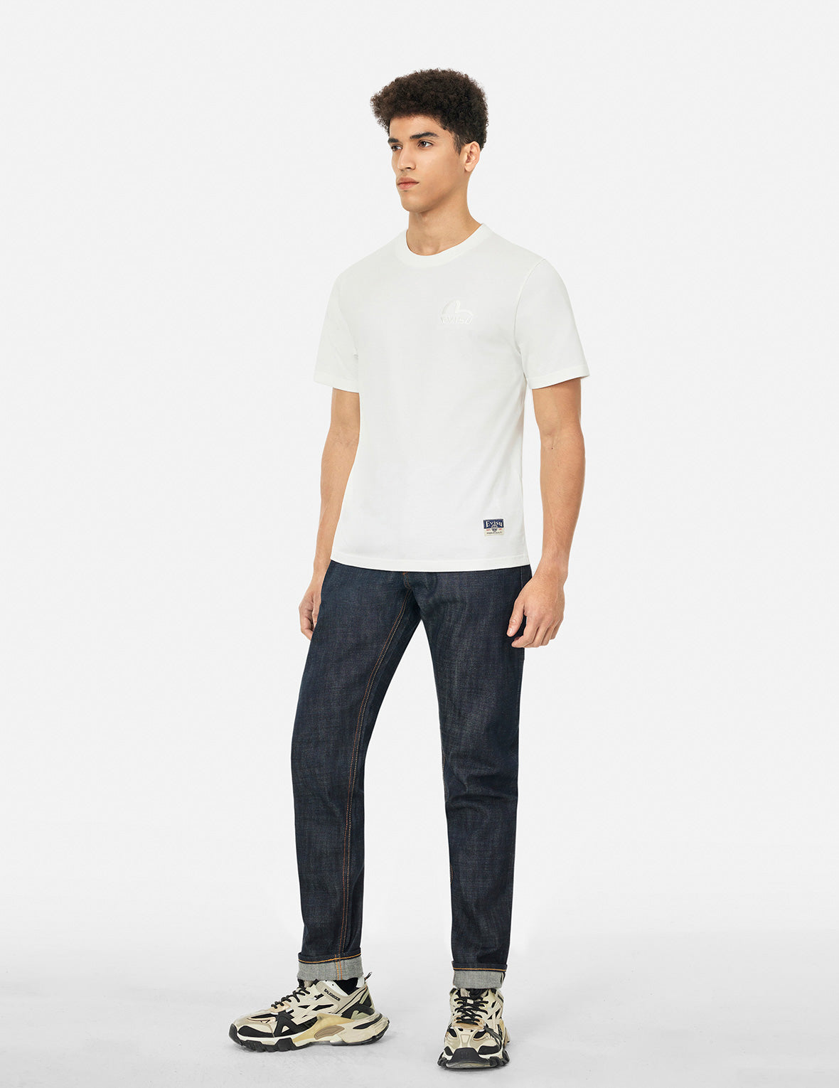 7 Pockets Design Taper Fit Raw Jeans #2017