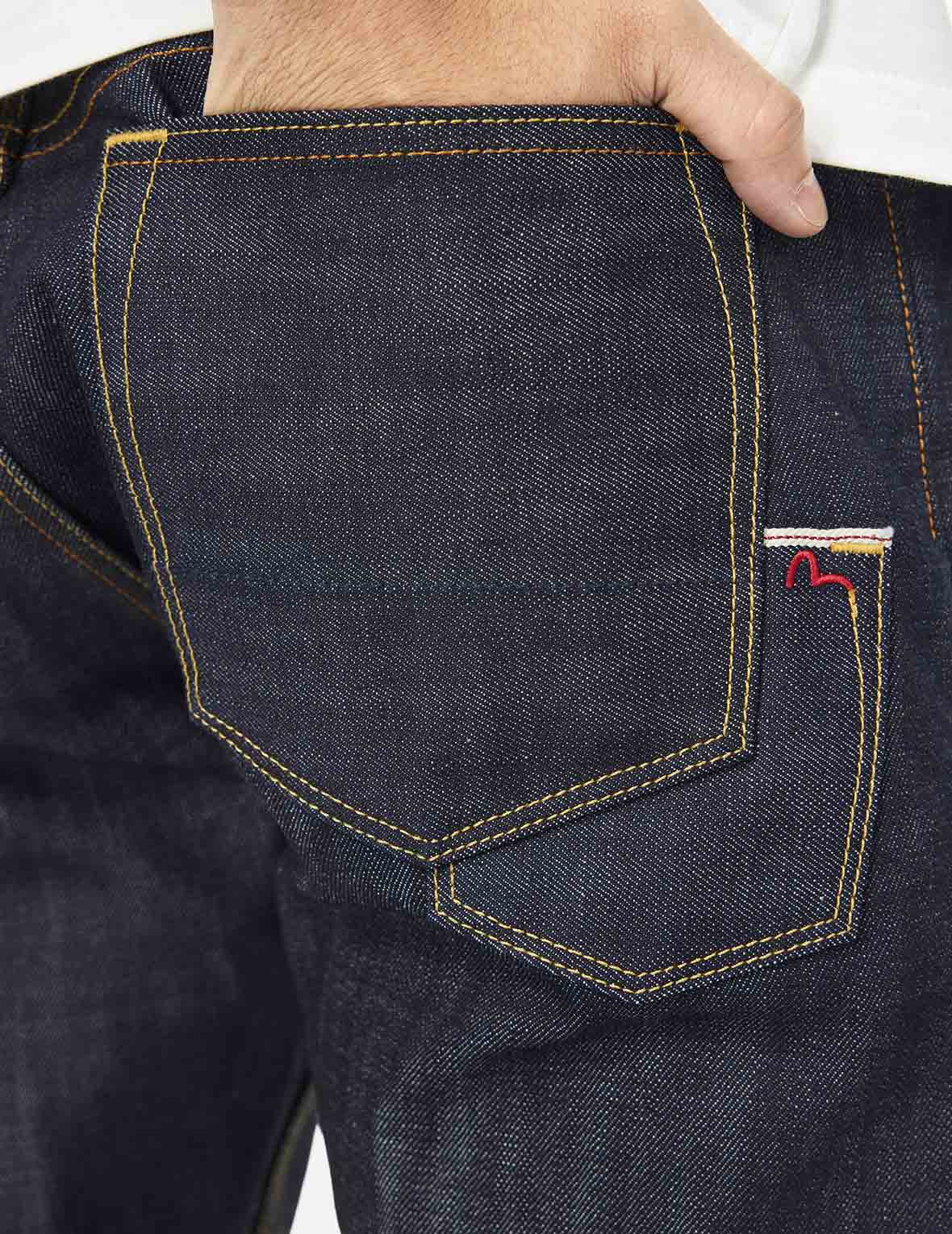7 Pockets Design Taper Fit Raw Jeans #2017