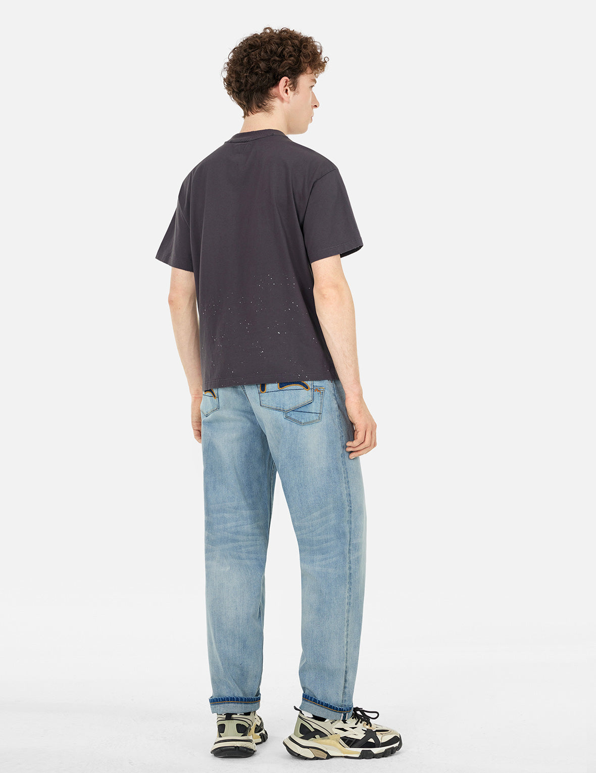 7-Pocket Design Washed Relax Straight Fit Jeans #2030 – EVISU 7-Pocket Design Washed Relax Straight Fit Jeans #2030 – EVISU