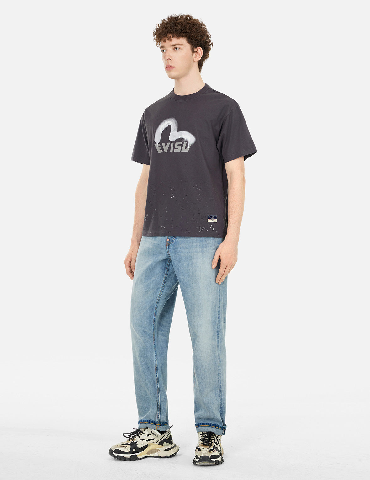 7-Pocket Design Washed Relax Straight Fit Jeans #2030 – EVISU 7-Pocket Design Washed Relax Straight Fit Jeans #2030 – EVISU