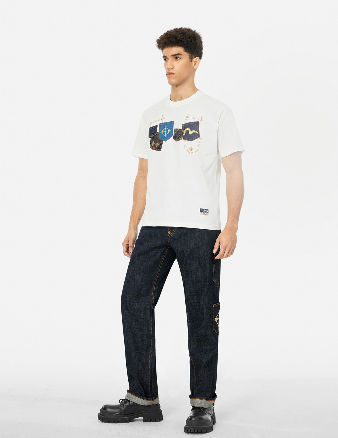 Multi-Pocket with Brocade Patch Regular Fit Jeans #2000 – EVISU