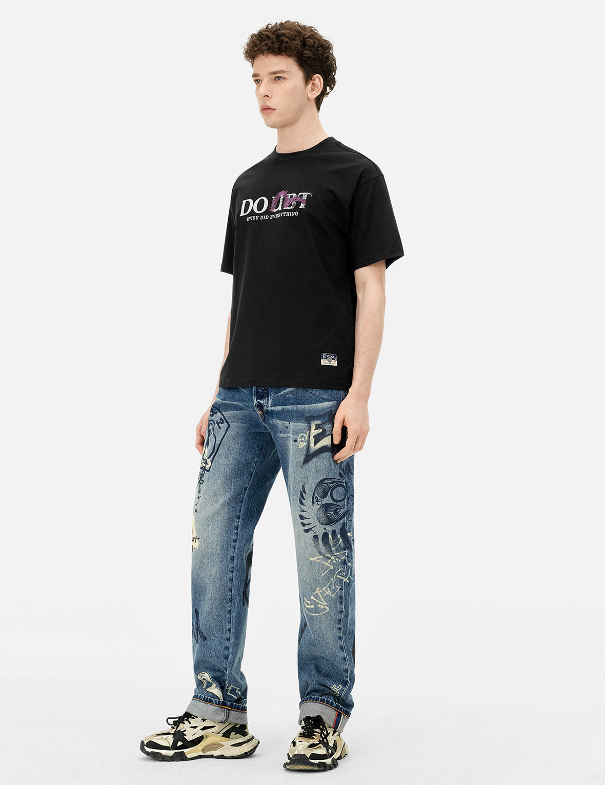 Graffiti Prints Regular Fit Jeans #2000