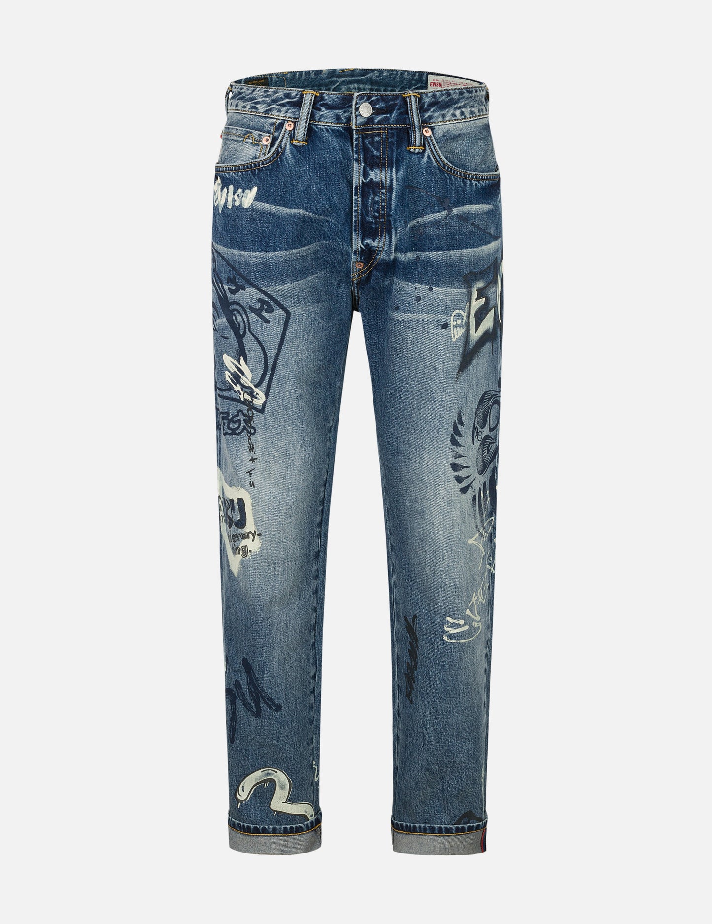 Graffiti Prints Regular Fit Jeans #2000