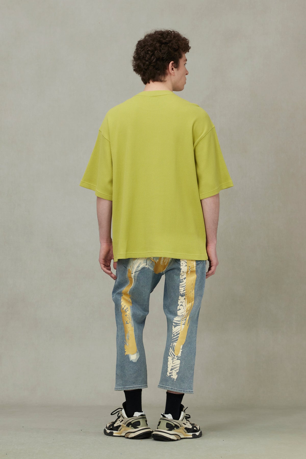 Artistic Brush Daicock Print Cropped Jeans #2027 – EVISU