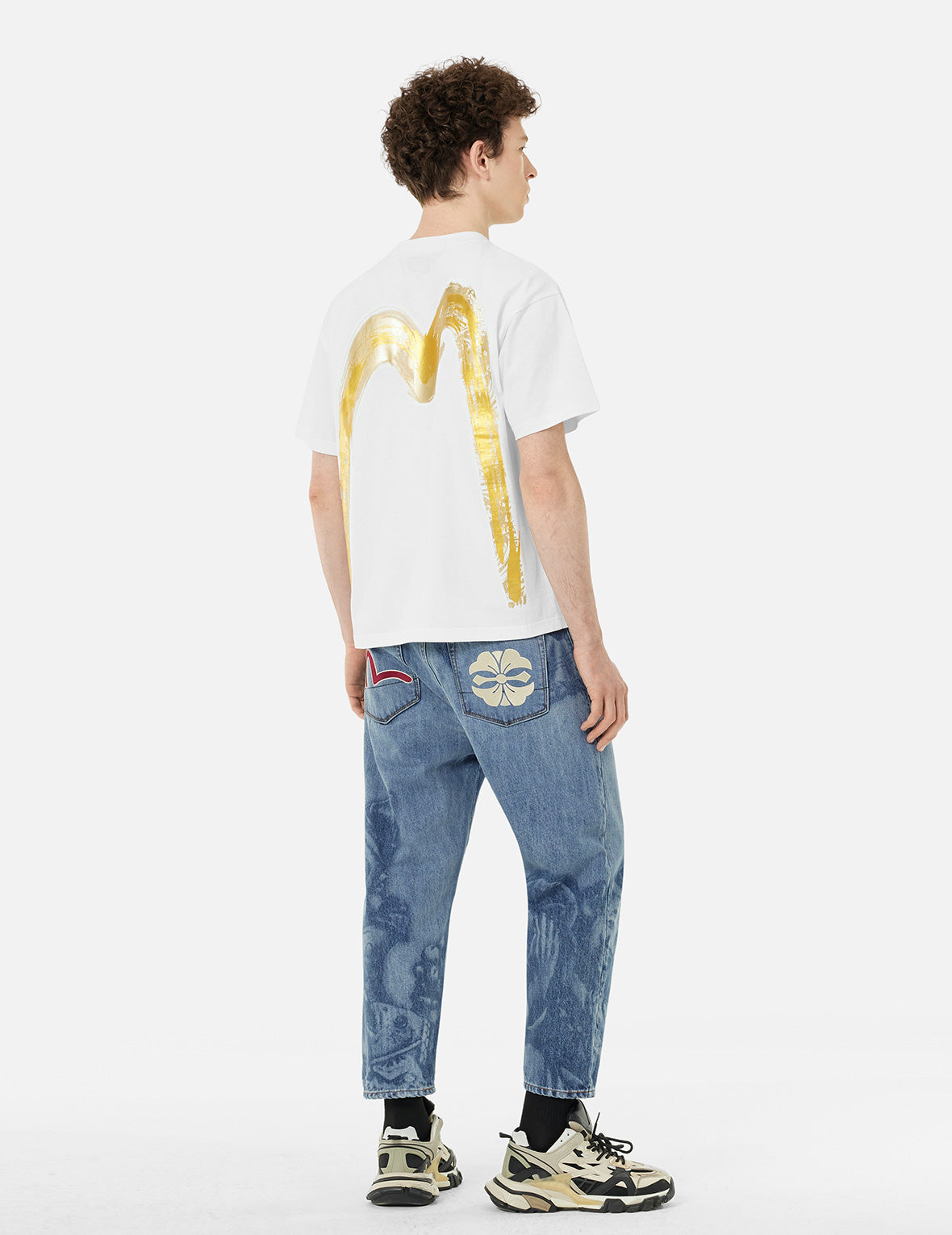 Fisherman Godhead Laser Print Cropped Jeans #2027 – EVISU