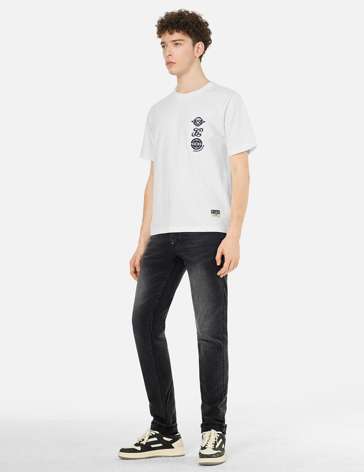 Seagull and Kamon Print Flex Skinny Denim Jeans #2028