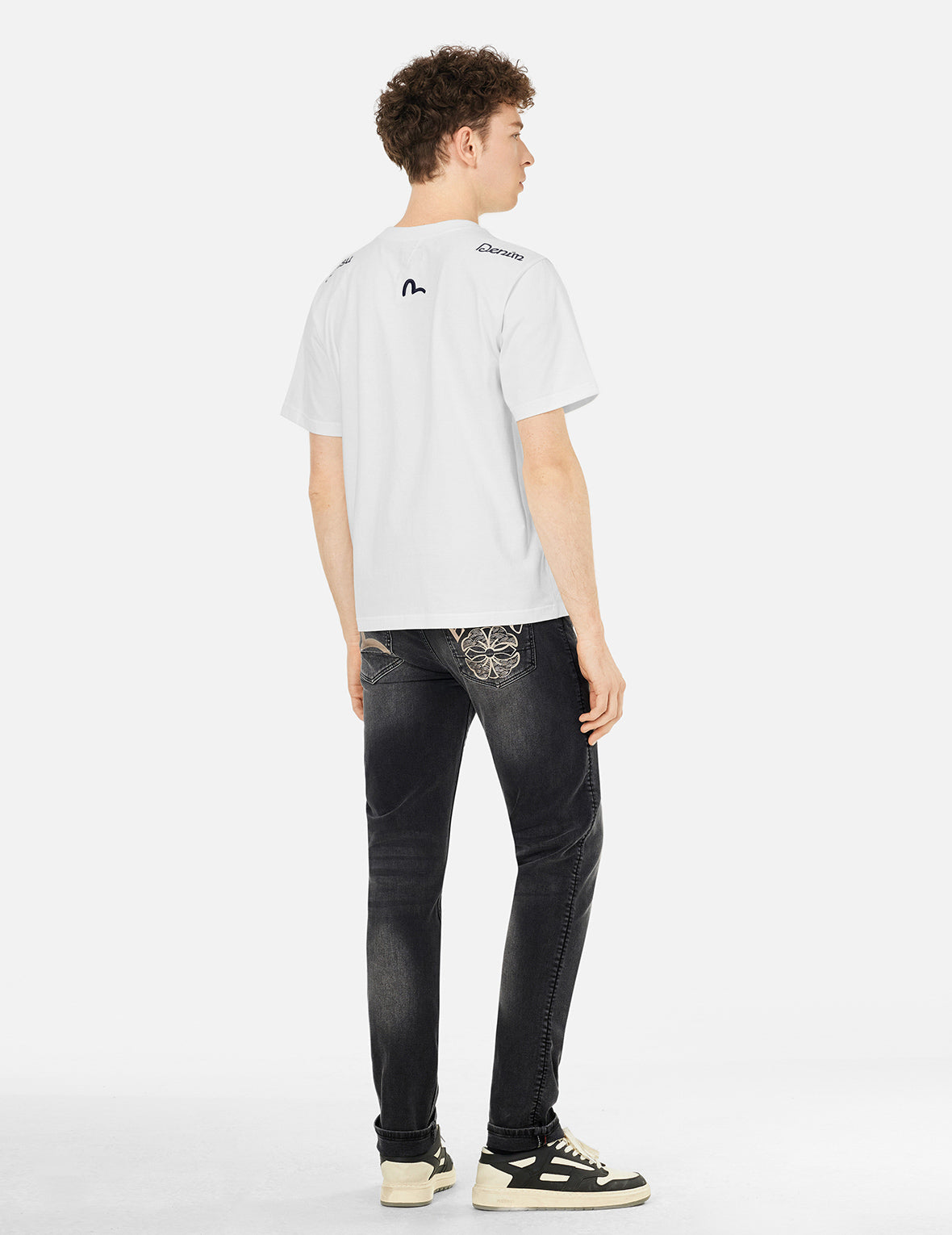 Seagull and Kamon Print Flex Skinny Denim Jeans #2028