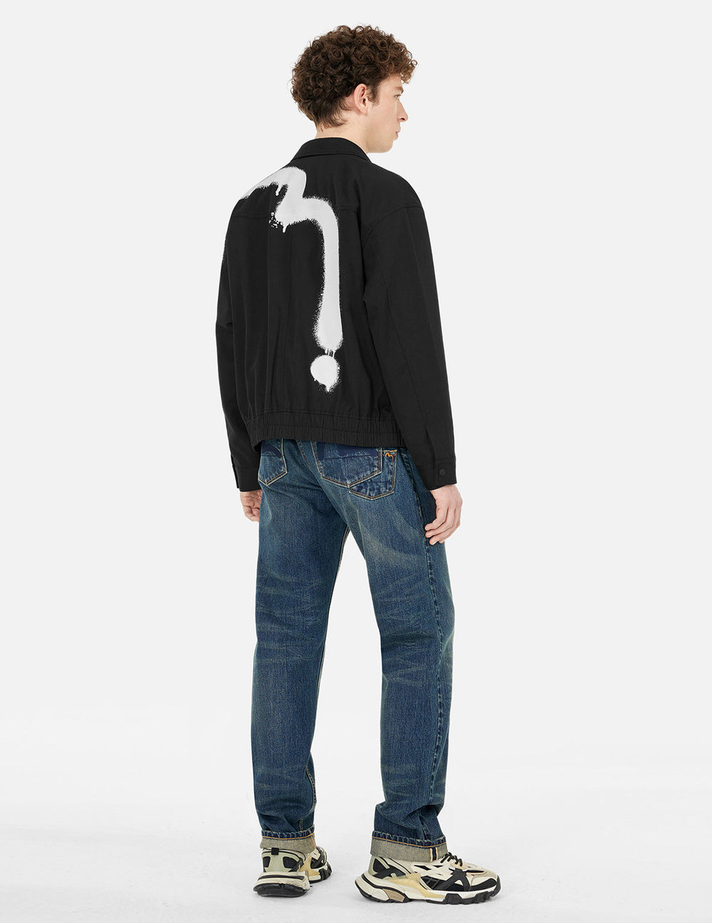 Graffiti Daicock Print Boxy Fit Zip Up Jacket