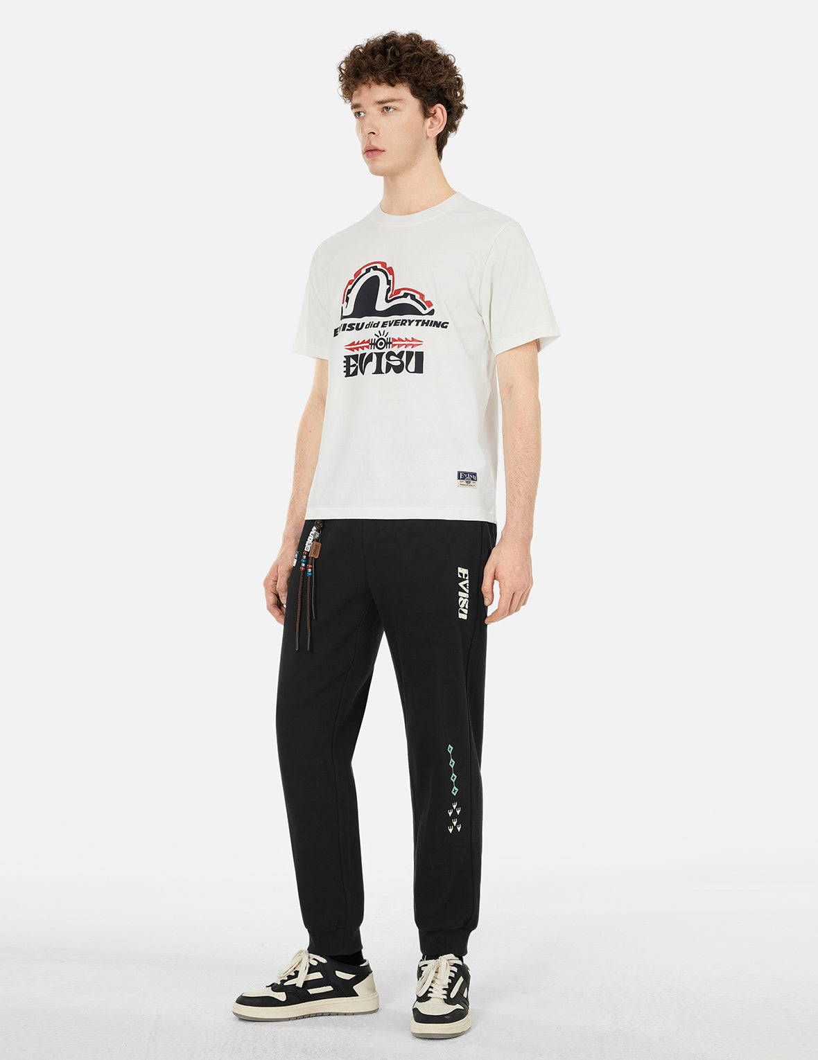 Totem Seagull Embroidery Straight Fit Sweatpants