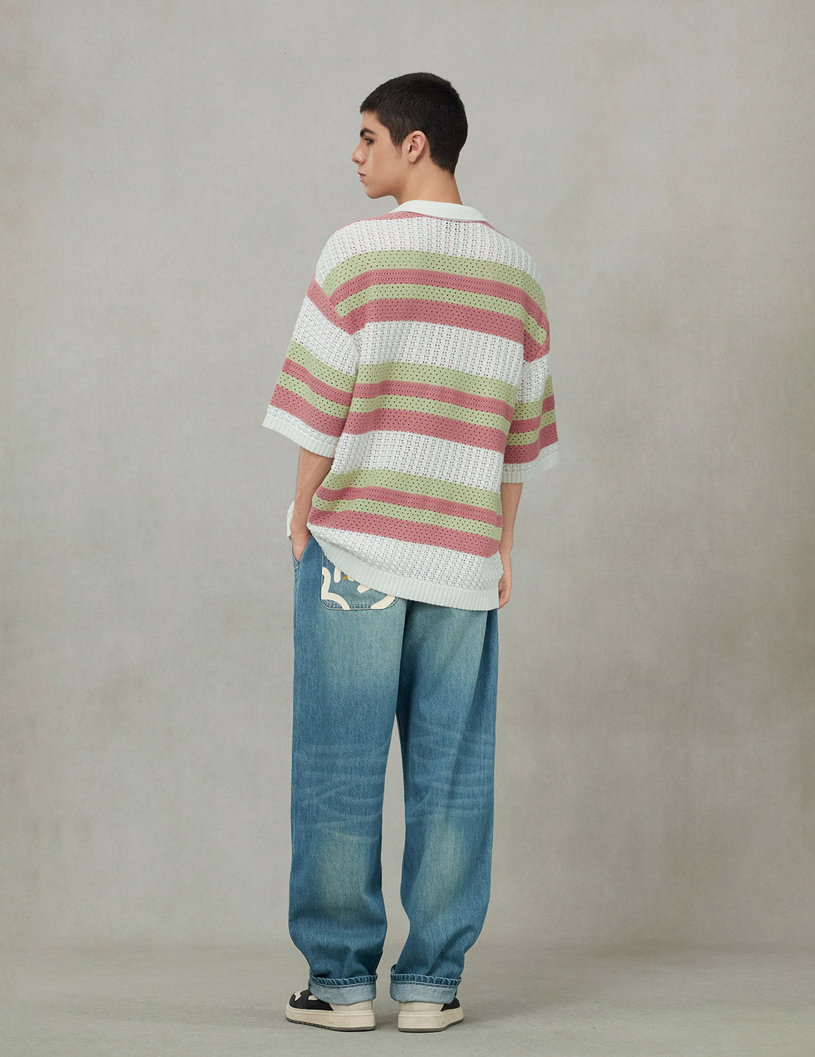 Seagull Embroidery Relax Fit Short-Sleeve Knitted Shirt