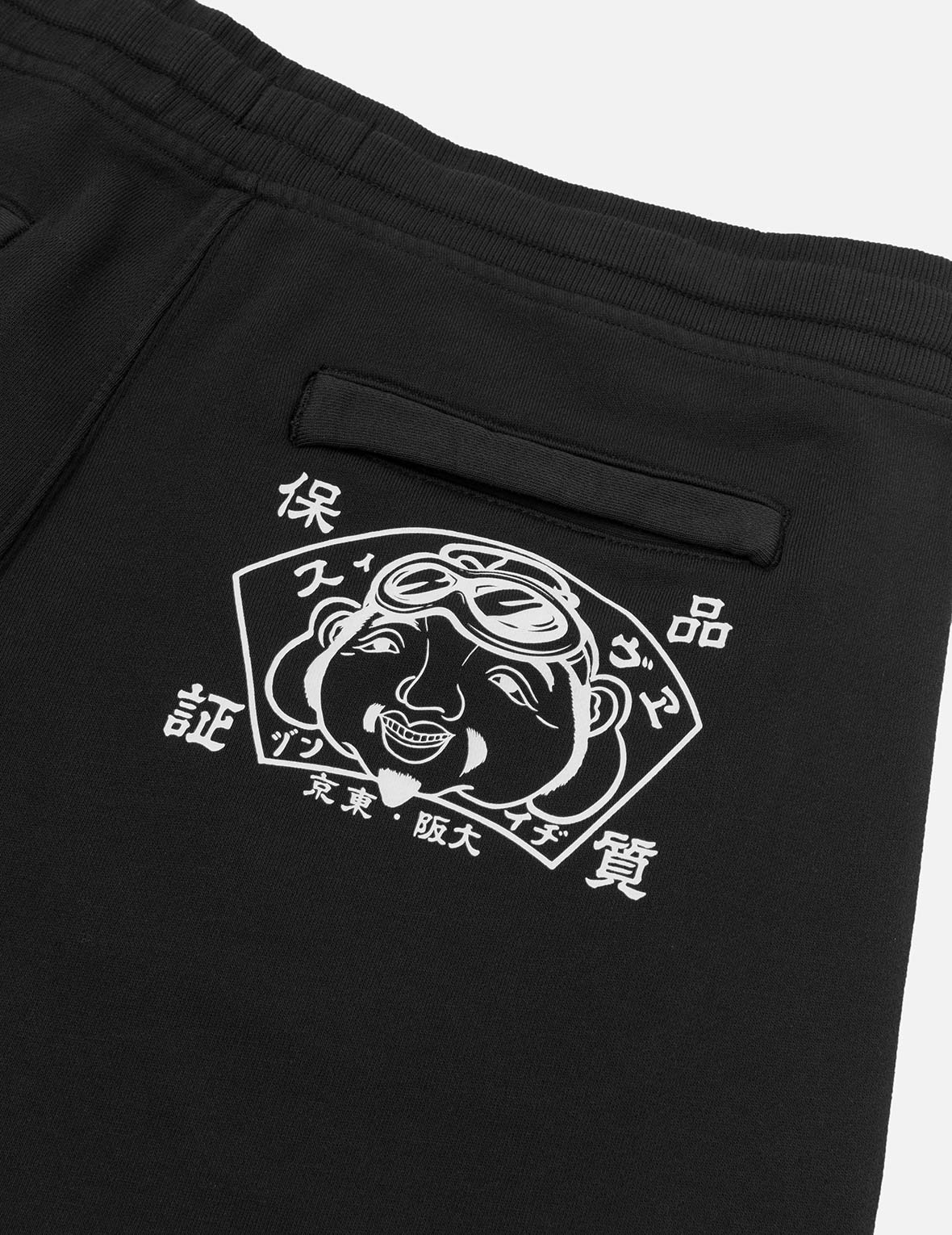佛头印花宽版休闲运动短裤