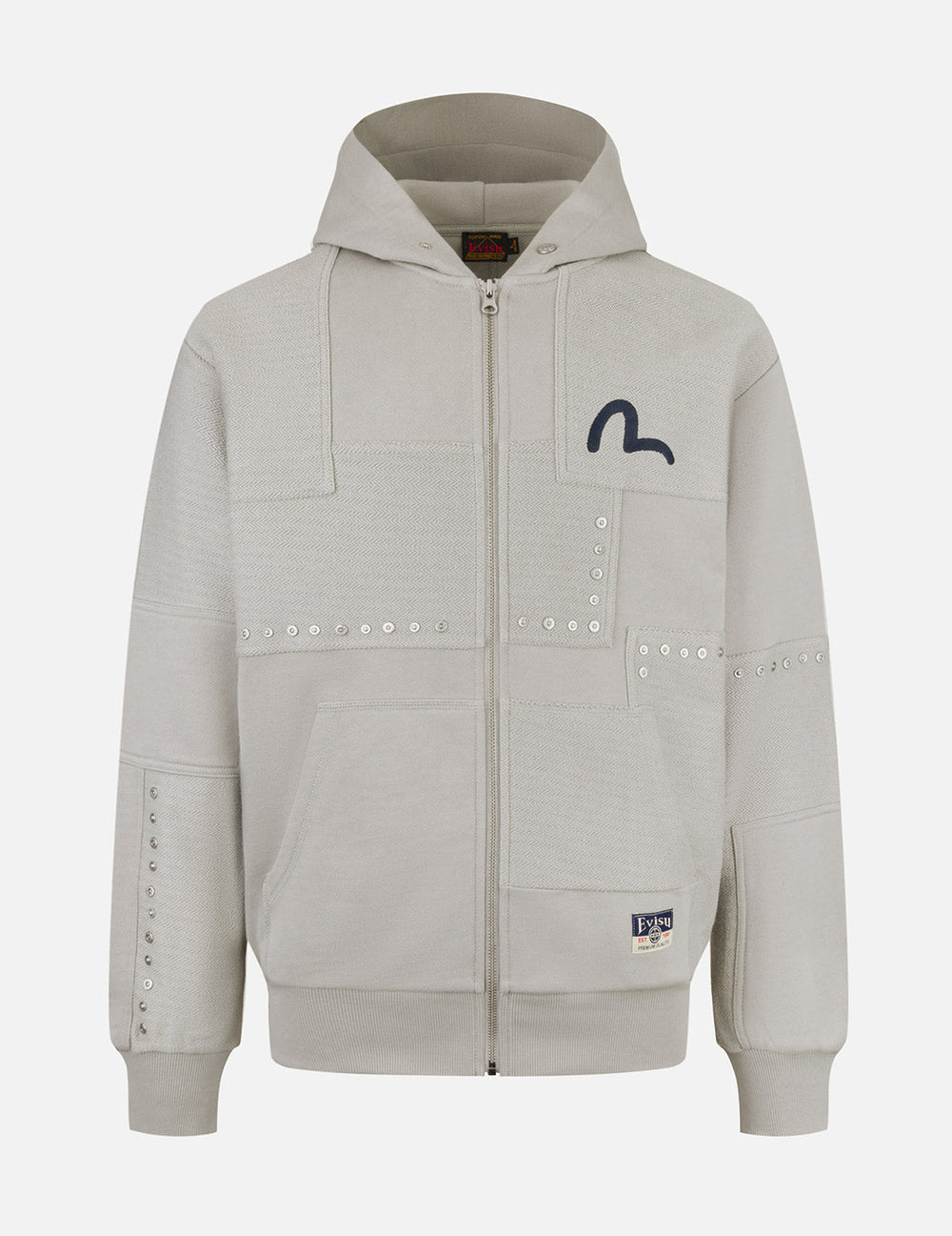 Seagull Embroidery and Fabric Blocking Relax Fit Hoodie – EVISU