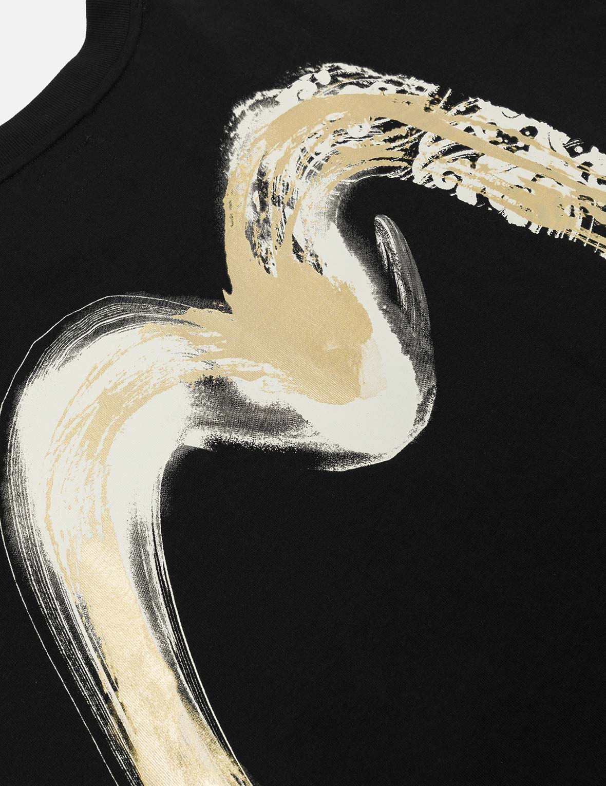 Artistic Brush Daicock Print Relax Fit T-Shirt