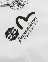 Auspicious Cloud and Logo Print Loose Fit T-Shirt