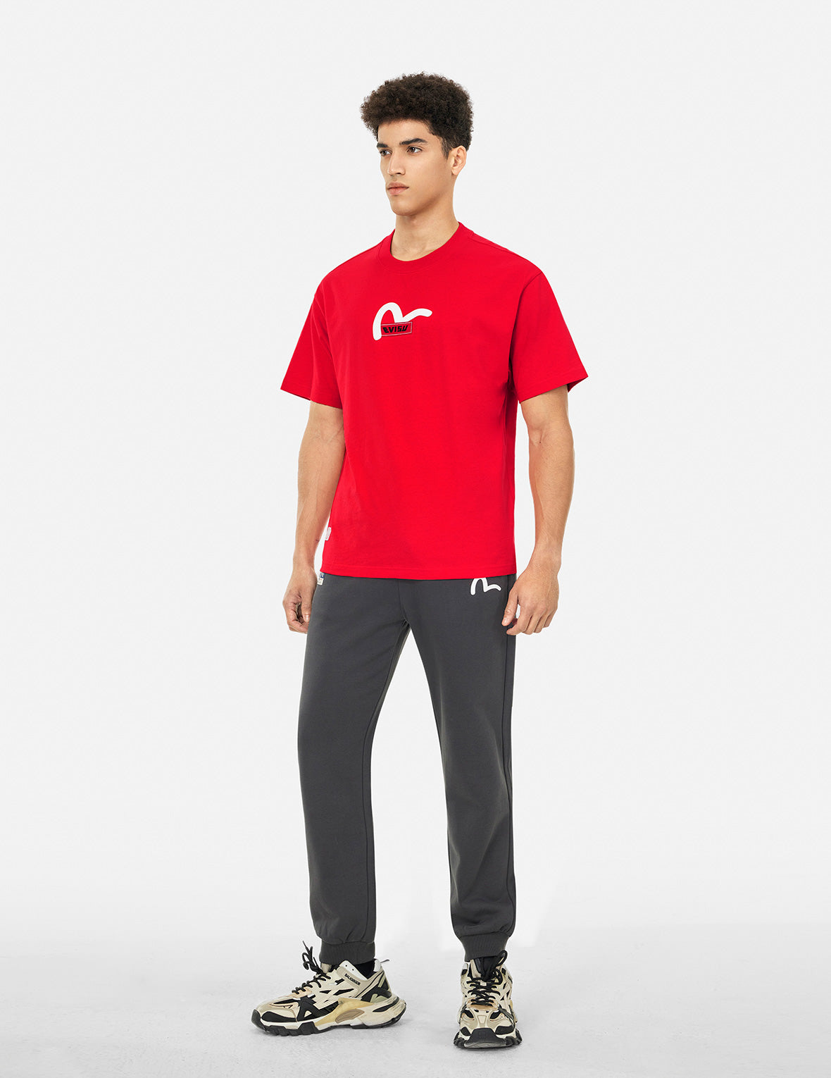 Seagull Print with Logo Embroidery Relax Fit T-Shirt