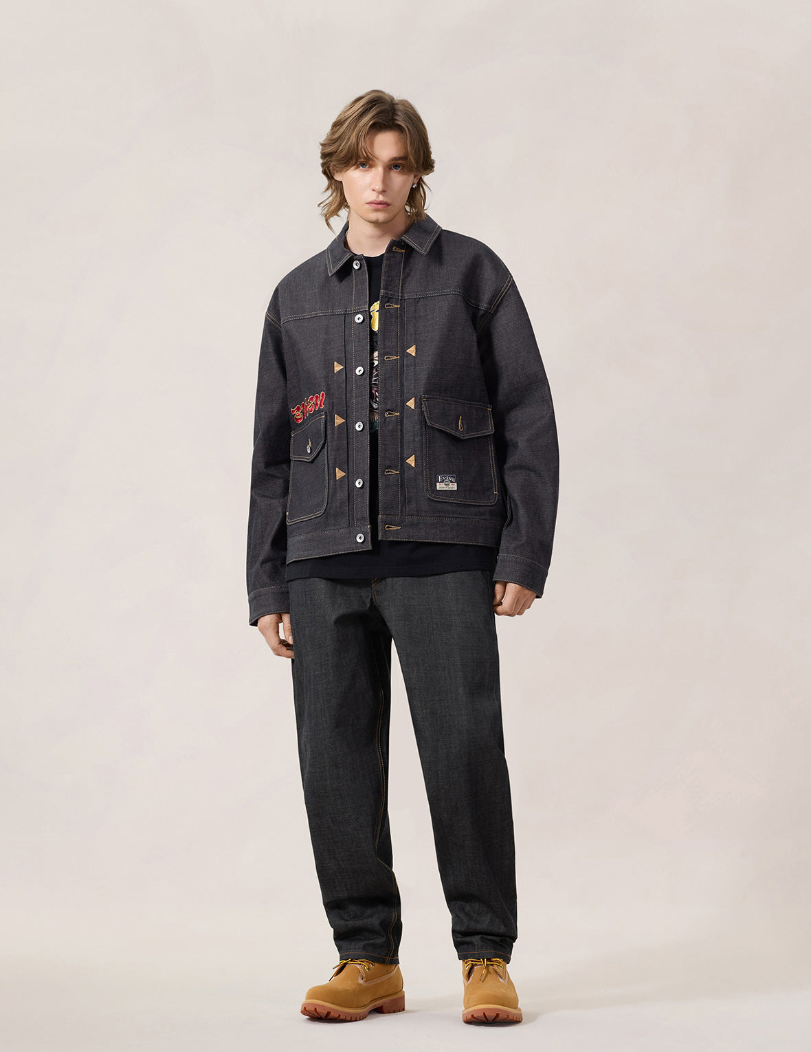 Leopard Embroidery Denim Jacket – EVISU