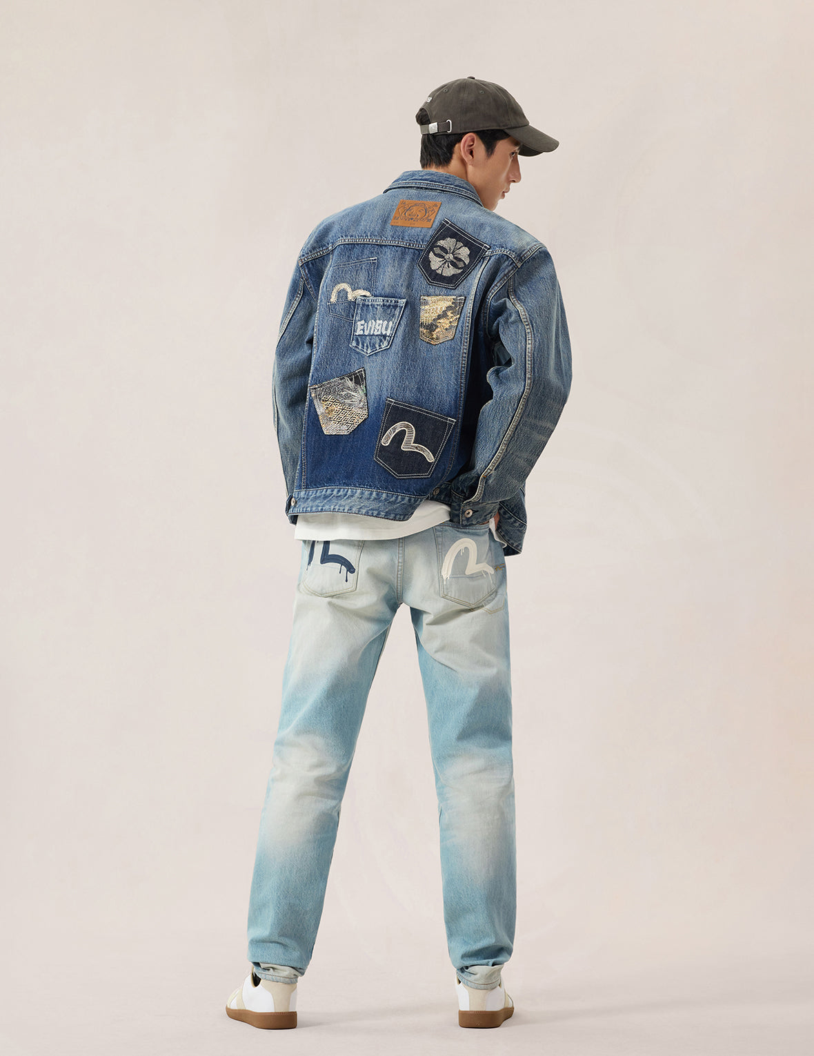 Brocade Patch Multi-pocket Denim Jacket – EVISU