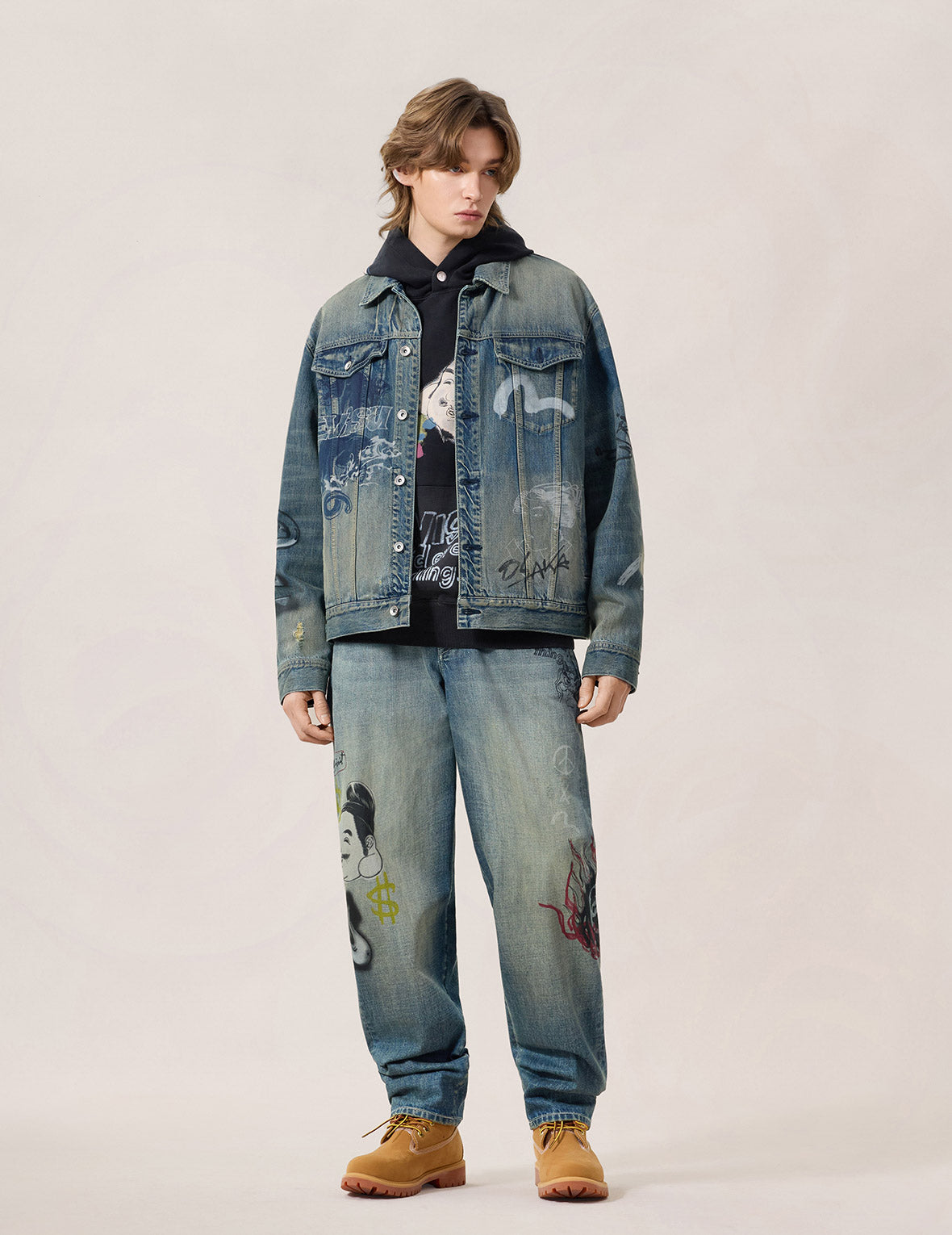 Allover Graffiti Printed Denim Jacket – EVISU