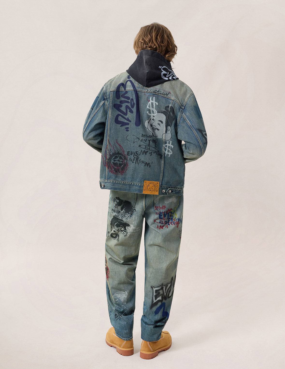 Allover Graffiti Printed Denim Jacket – EVISU