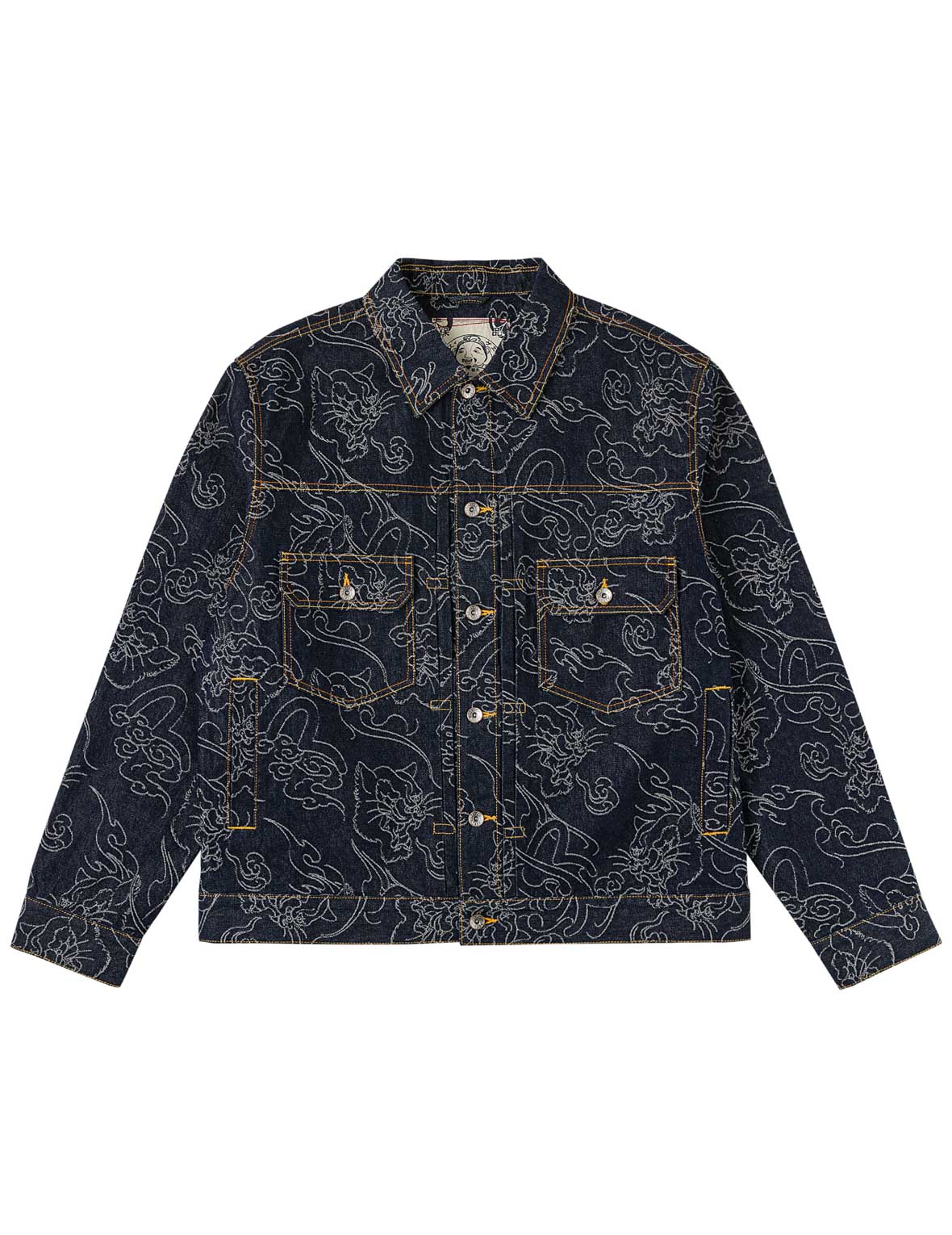 Allover Leopard Jacquard Denim Jacket – EVISU