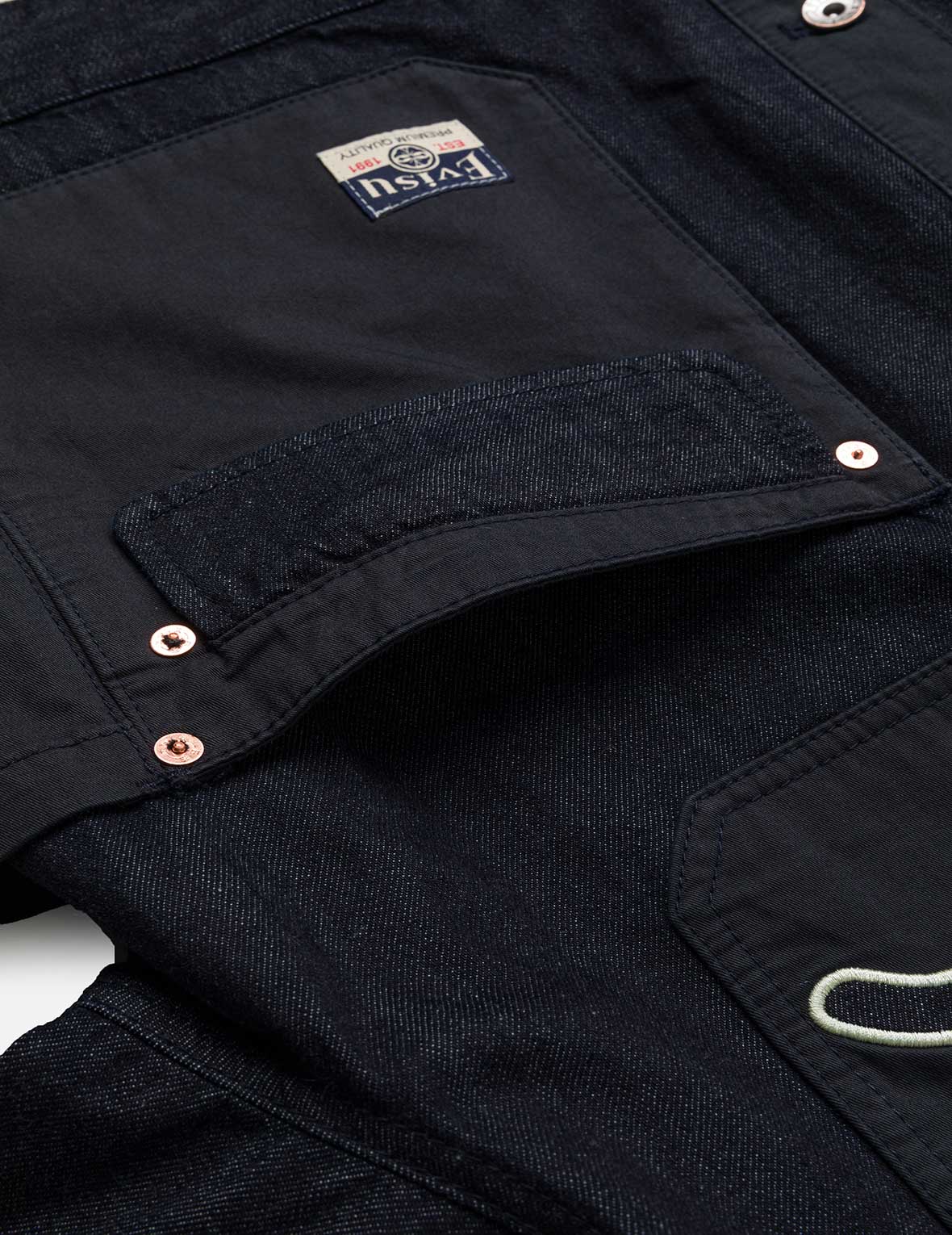 Fabric Blocking Denim Jacket – EVISU