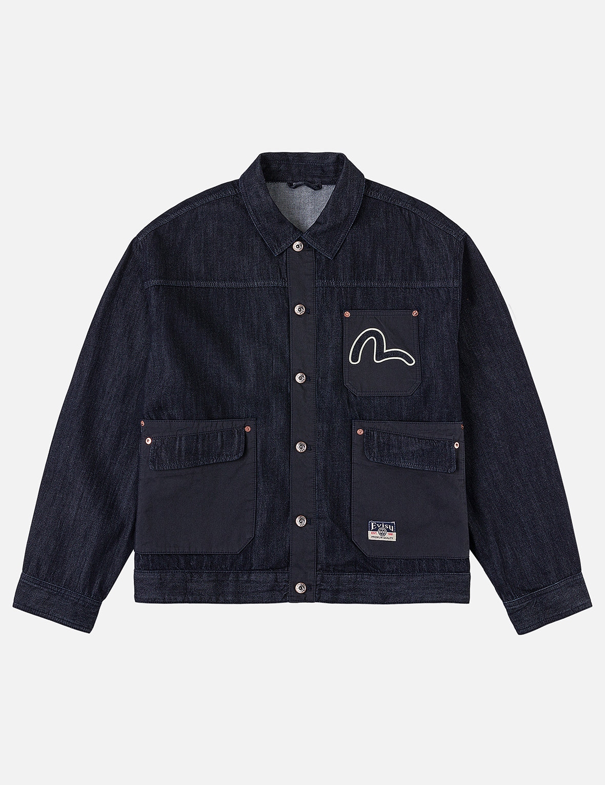 Fabric Blocking Denim Jacket – EVISU