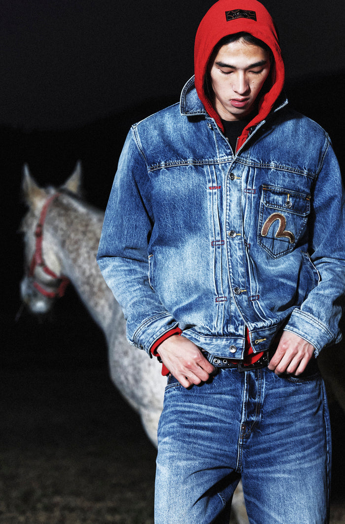 Evisu & Seagull Appliqué Chinese Denim Jacket